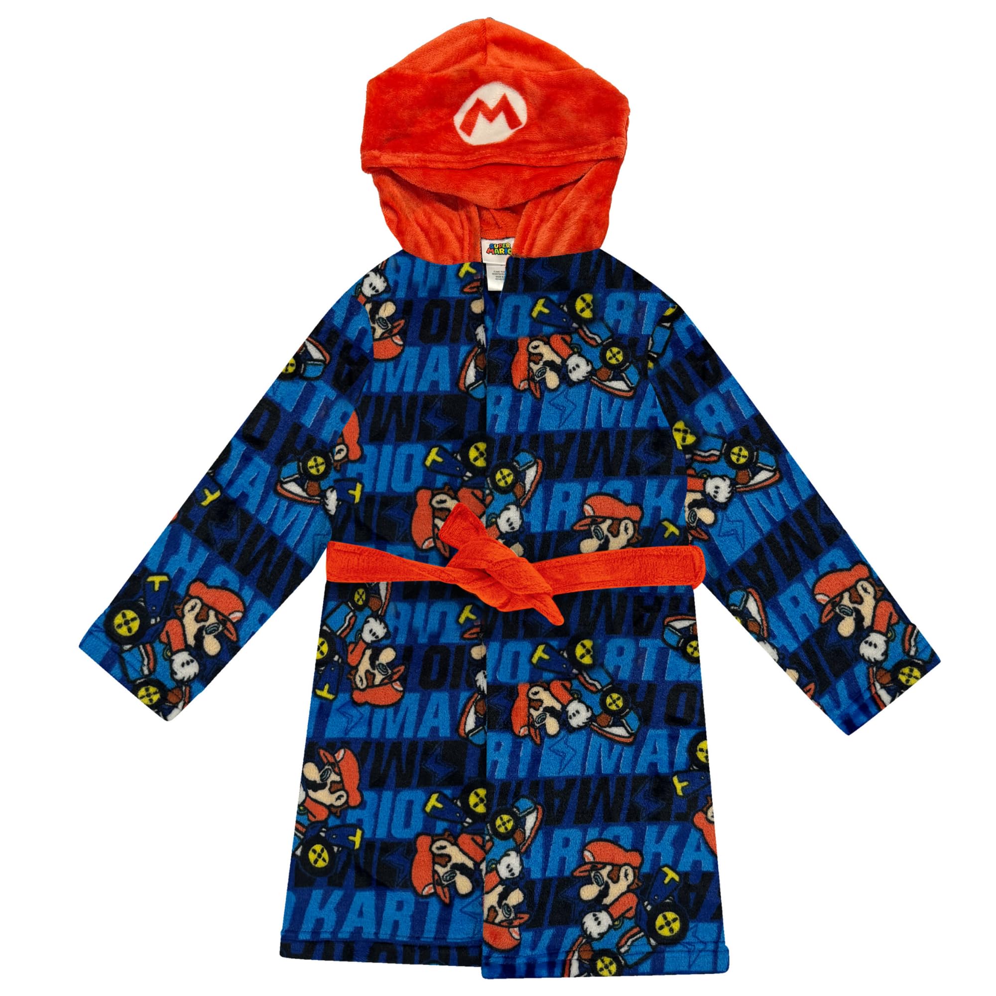 Official Sonic & Super Mario Fleece Kids Hooded Robe - Super Soft Plush Bathrobe for Boys with Pockets - Perfect for Bath Time, Lounging & Cosplay