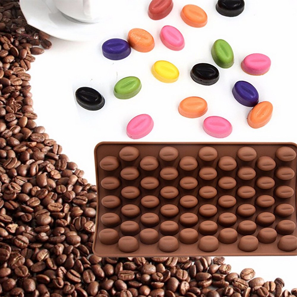 Premium 55-Cavity Silicone Candy Mold for Coffee, Chocolate, and Cake Decorations - Nonstick Baking Set for Air Fryer & Oven - Perfect for DIY Desserts, Party Treats, and Holiday Baking