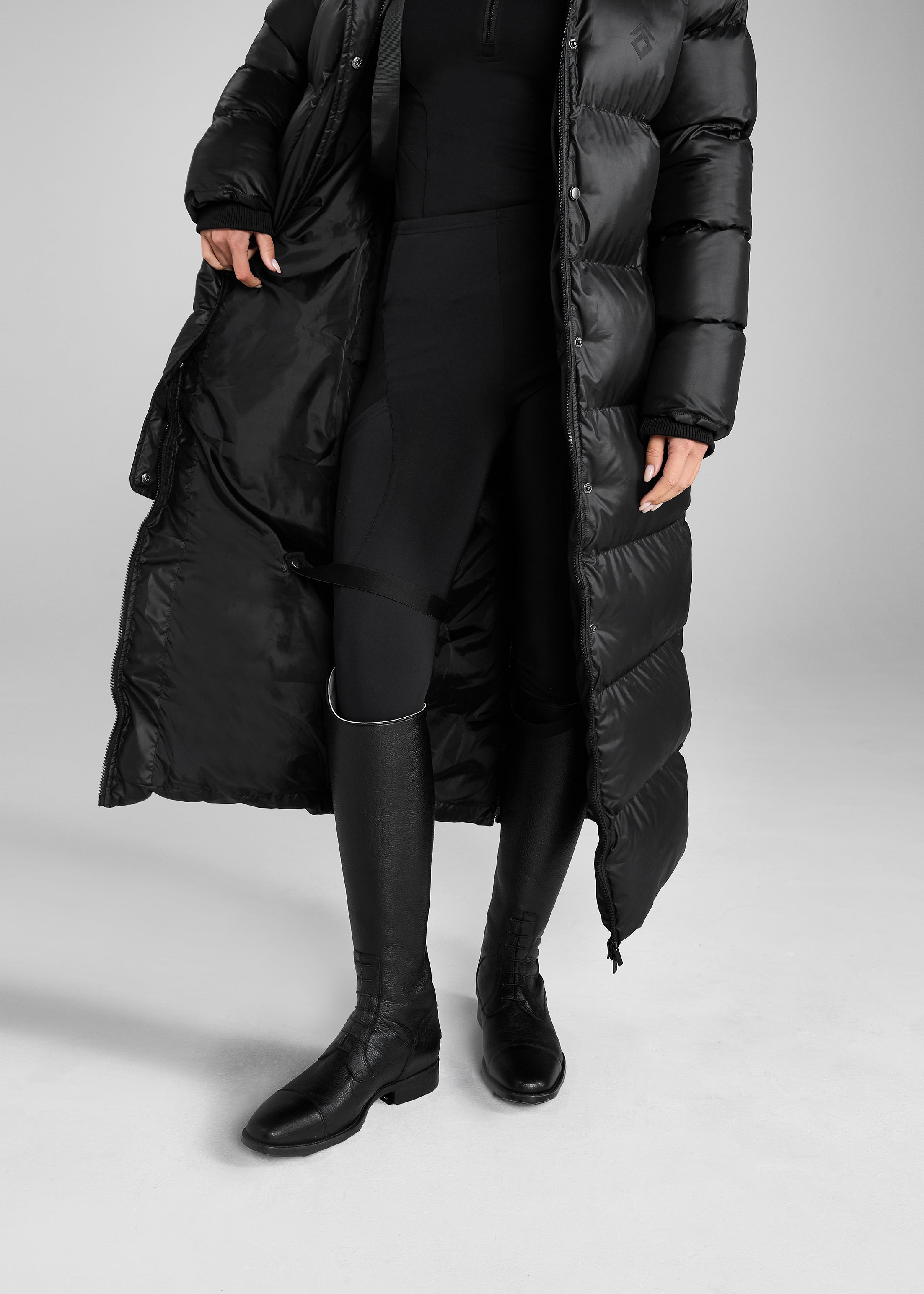 Black Heavy Quilted Long Puffer Jacket for Women - Winter Warm Down Coat with Hood, Waterproof & Windproof - Perfect for Snowboarding, Skiing & Cold Weather Outdoor Activities
