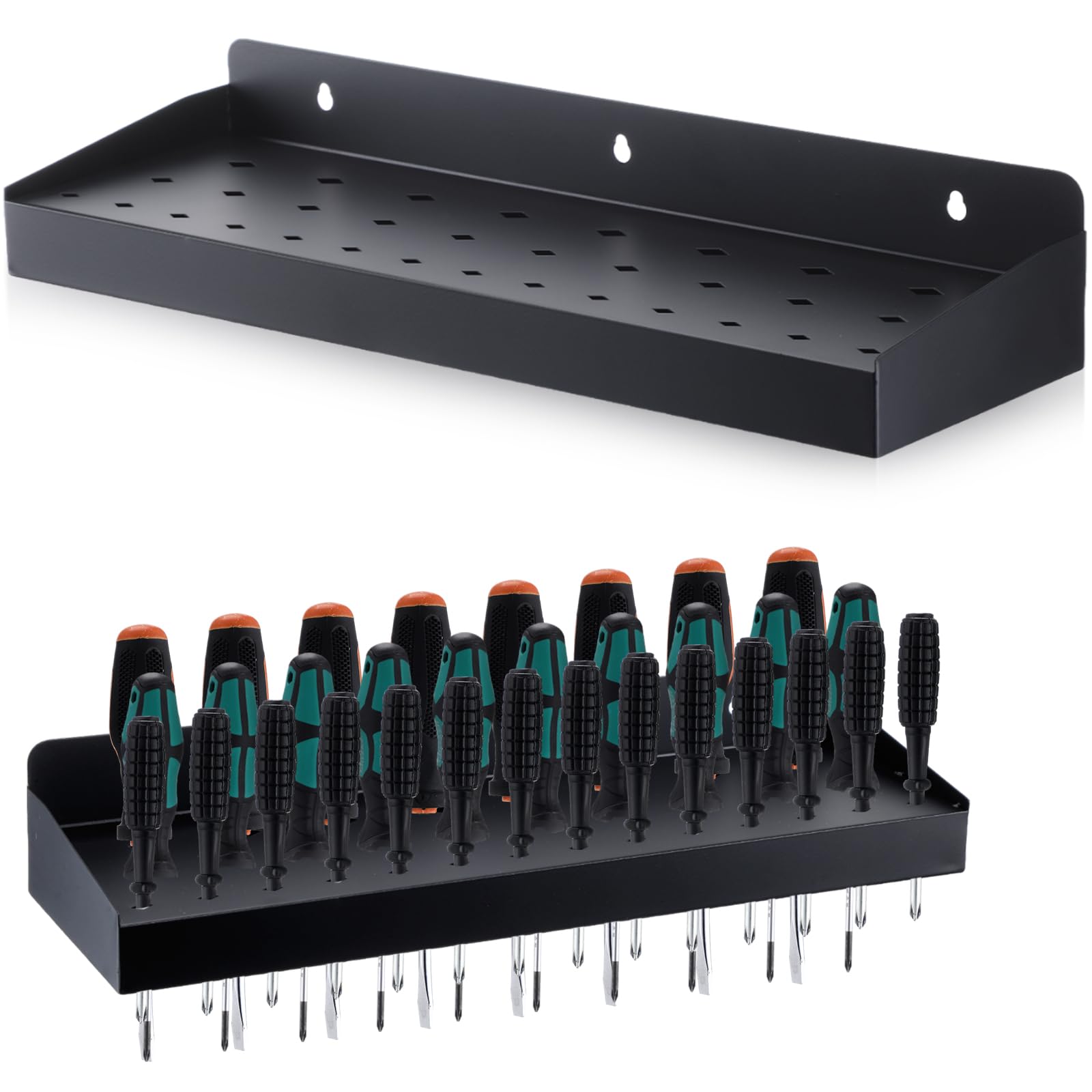 MorningRo Metal Wall Mount Tool Organizer - Screwdriver, Hammer & Plier Storage Rack for Workshop & Home Garage | Durable Tool Holder for DIY Projects & Professional Workspaces