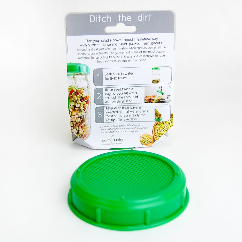 Organic Sprouting Jar Lid with Stainless Steel Mesh - Wide Mouth Mason Jar Sprout Grower - Perfect for Alfalfa, Broccoli, Mung Bean Sprouts - Ideal for Home Gardening & Healthy Eating