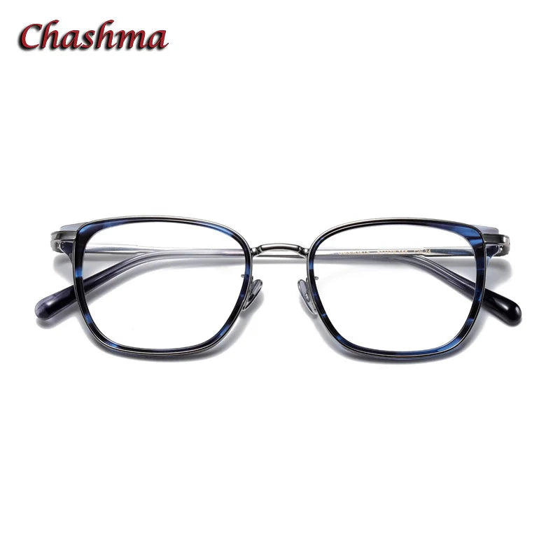 Unisex Full Rim Square Titanium Acetate Eyeglasses Frame 0634 - Lightweight Durable Glasses for Men & Women - Perfect for Reading, Work, and Everyday Wear