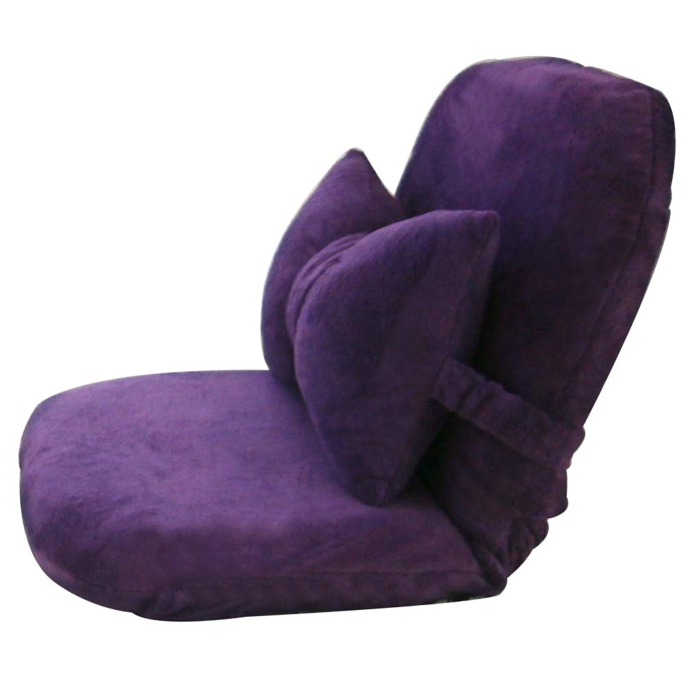 Adjustable Floor Chair - Foldable Meditation & Lounge Chair with Pillow, Creative Tatami Seating for Yoga, Reading & Relaxation (Purple, 108 x 48 x 9.5cm) - Perfect for Small Spaces, Balcony & Home Decor