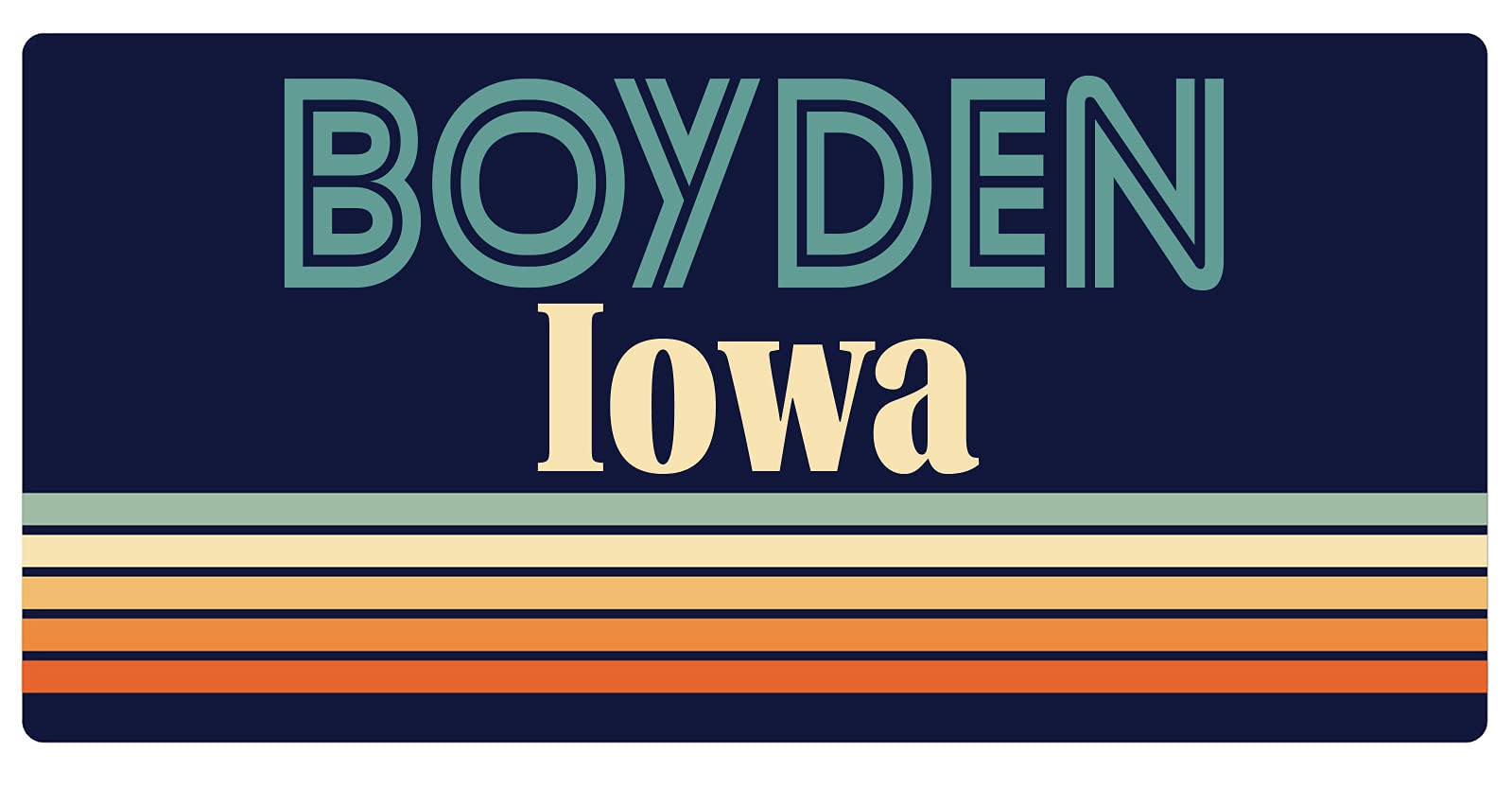 Boyden Iowa 5 x 2.5-Inch Retro Fridge Magnet - Vintage Souvenir & Collectible for Refrigerators, Lockers, and Office Decor