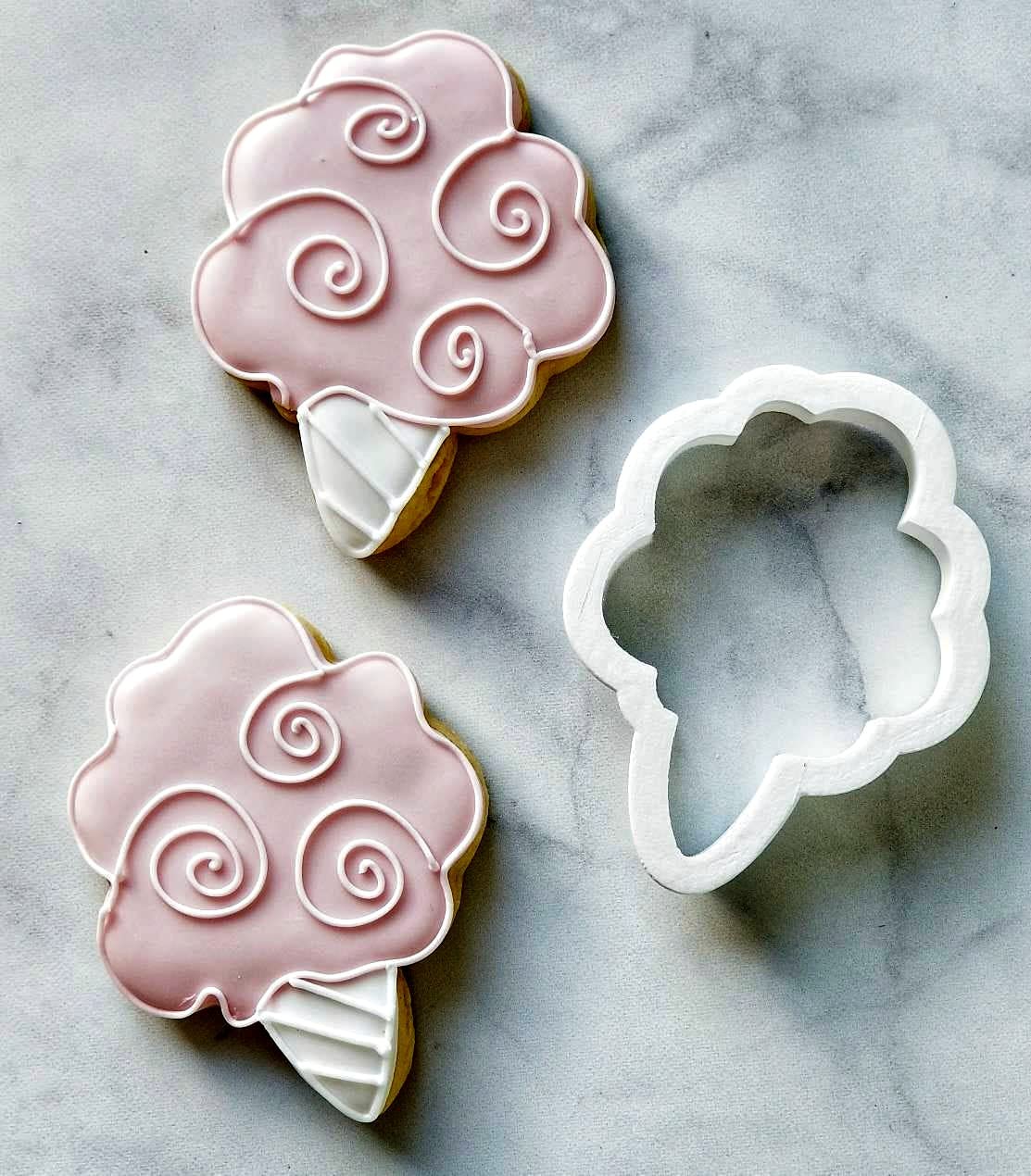 Sweet Prints Inc Cotton Candy (Outline) Cookie Cutter - 4 Inch Stainless Steel Baking Tool, Dishwasher Safe - Perfect for Birthday Parties, Baby Showers & Holiday Cookie Decorating