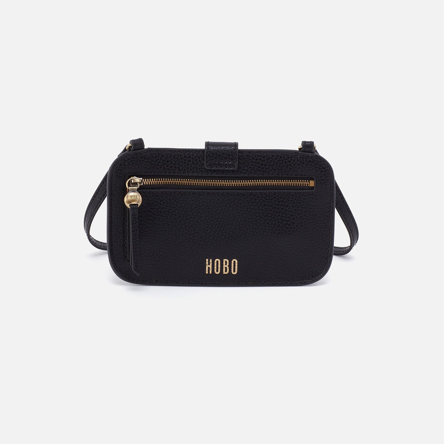 Vida Phone Crossbody Bag in Micro Pebbled Leather - Black | Small Leather Purse for Women | Perfect for Everyday Use, Travel & Shopping