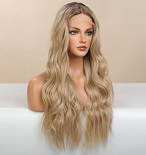 Platinum Blonde Ombre Lace Front Wig - Natural Looking Human Hair Wig for Women | Perfect for Cosplay, Parties & Daily Wear