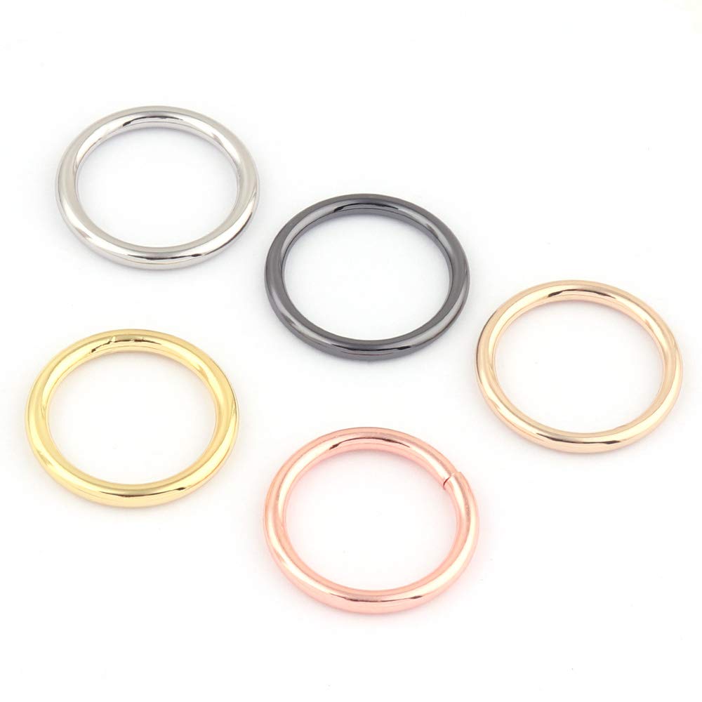 25mm Rose Gold O-Ring Metal Round Ring - Dog Collar Hardware, Keychain Charm, Jewelry Making Hook, Handbag & Purse Craft Supplies for Leatherworking (Rose Gold) - Perfect for DIY Accessories, Pet Gear & Fashion Projects