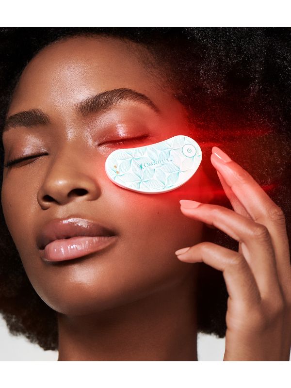 Omnilux Mini Eye Brightener - LED Light Therapy for Dark Circles & Puffiness | At-Home Skincare Treatment for Brighter Eyes | Perfect for Travel & Daily Use