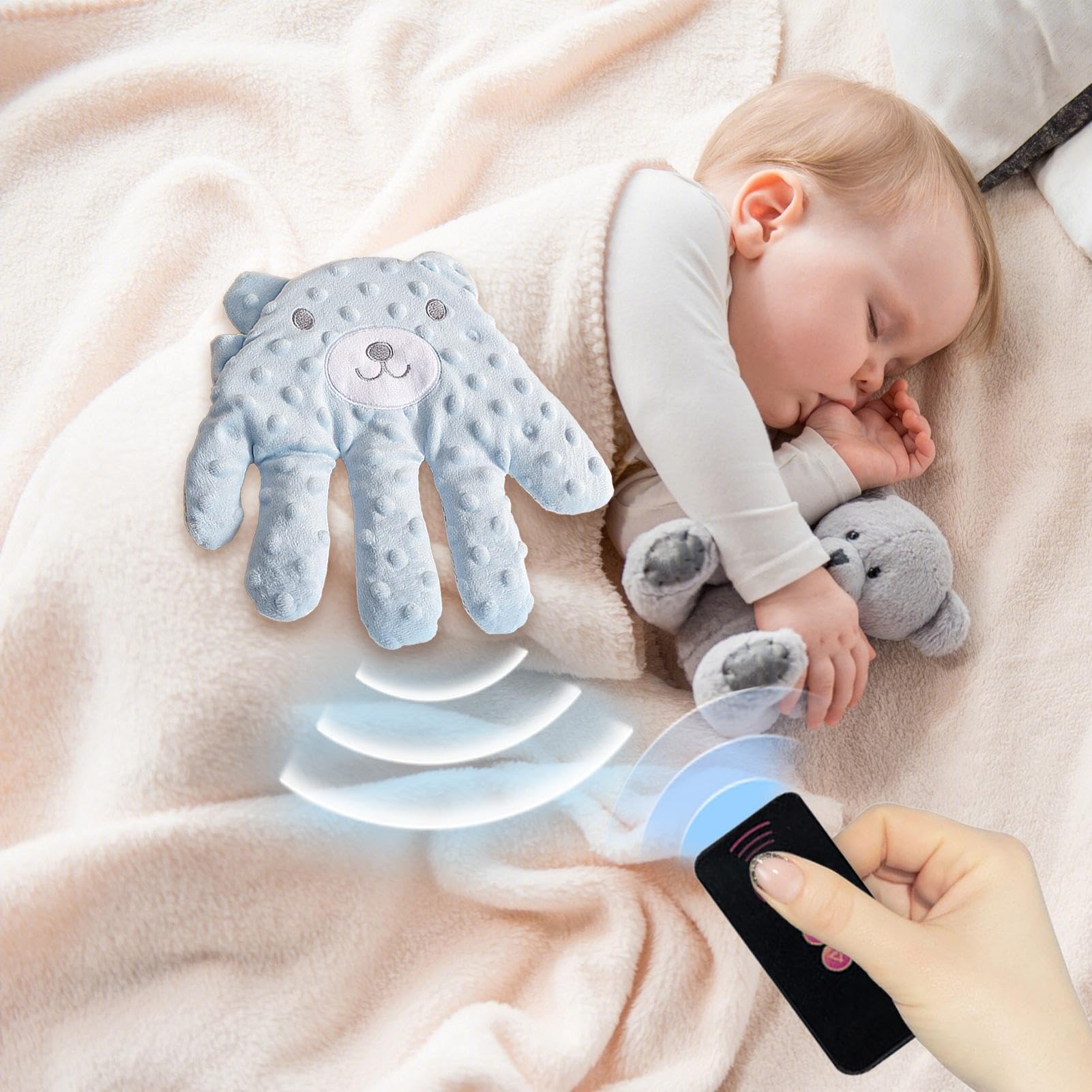 **Baby Soothing Palm Hand Glove - Electric Sleep Aid for Newborns & Infants, Red Bean Filling, Startle Prevention, Cute Design for Baby Boys & Girls - Perfect for Nursery, Travel & Bedtime Comfort**