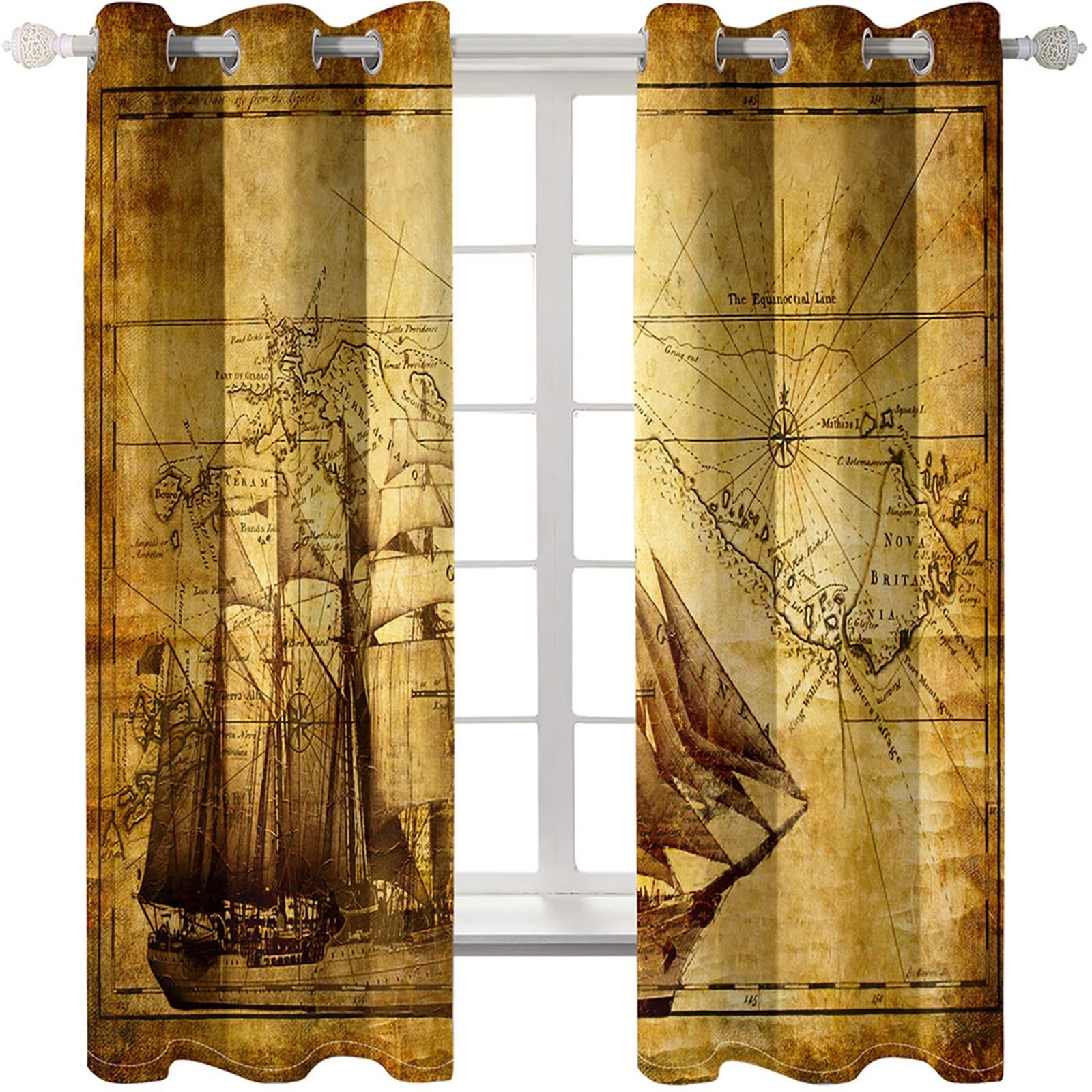 Brown Blackout Curtains for Bedroom - 108