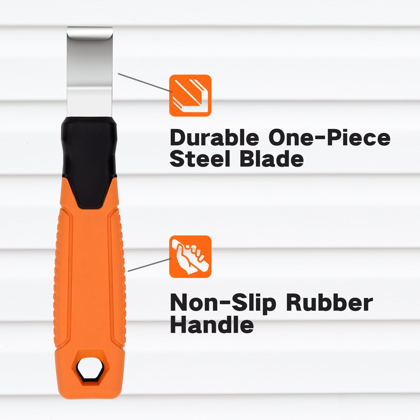 Professional Vinyl Siding Removal Tool with Extra Long Steel Blade - Non-Slip Grip Handle for Safe Installation & Removal - Prevents Damage to Vinyl Siding - Perfect for Home Renovation & Exterior Maintenance Projects