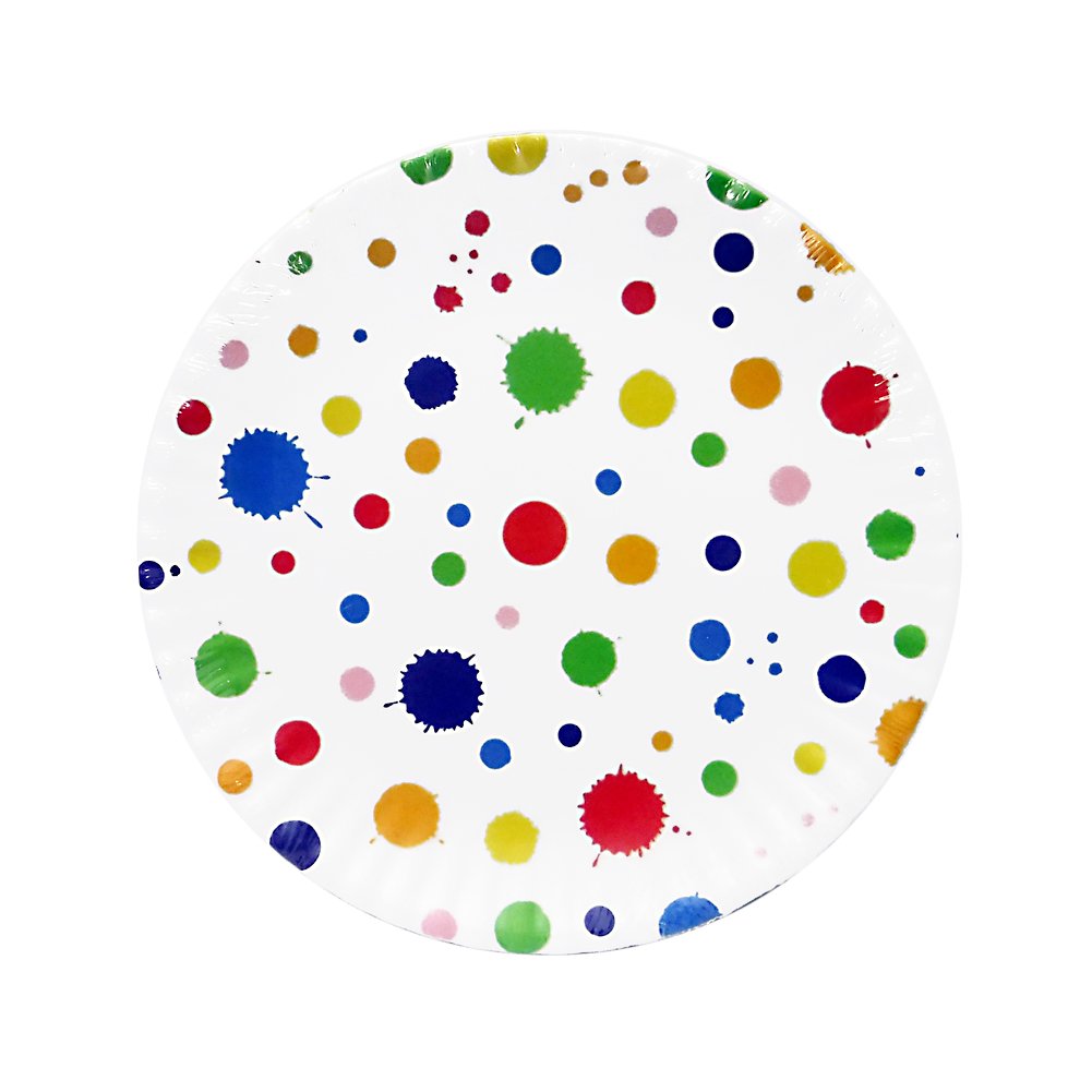 Colorful Paint Splatter Melamine Plates - Set of 4 Durable Dishwasher Safe Dinner Plates for Parties, Picnics & Outdoor Dining