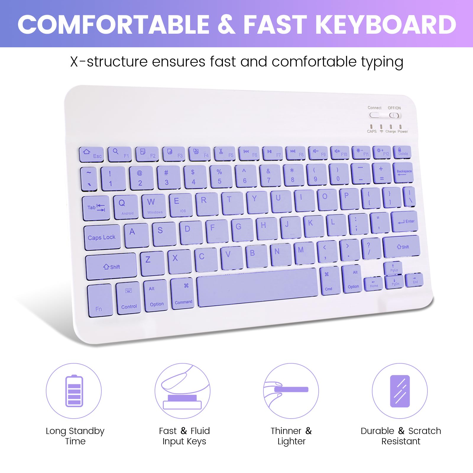 LAMA Wireless Keyboard Case with Bluetooth Mouse for iPad 10.2