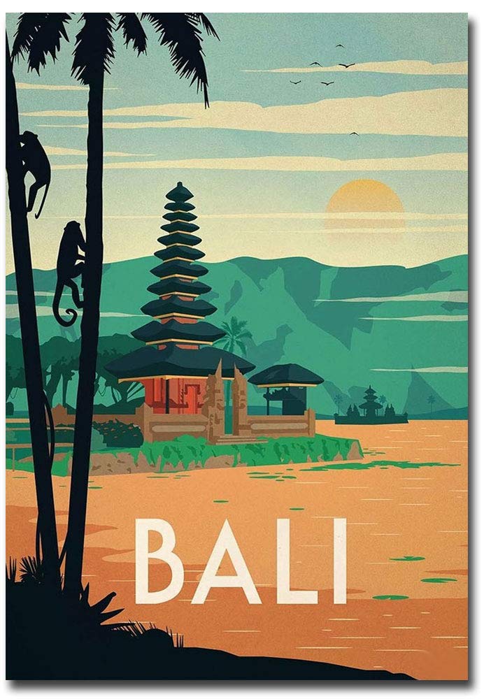 Bali Travel Vintage Art Refrigerator Magnet - 2.5