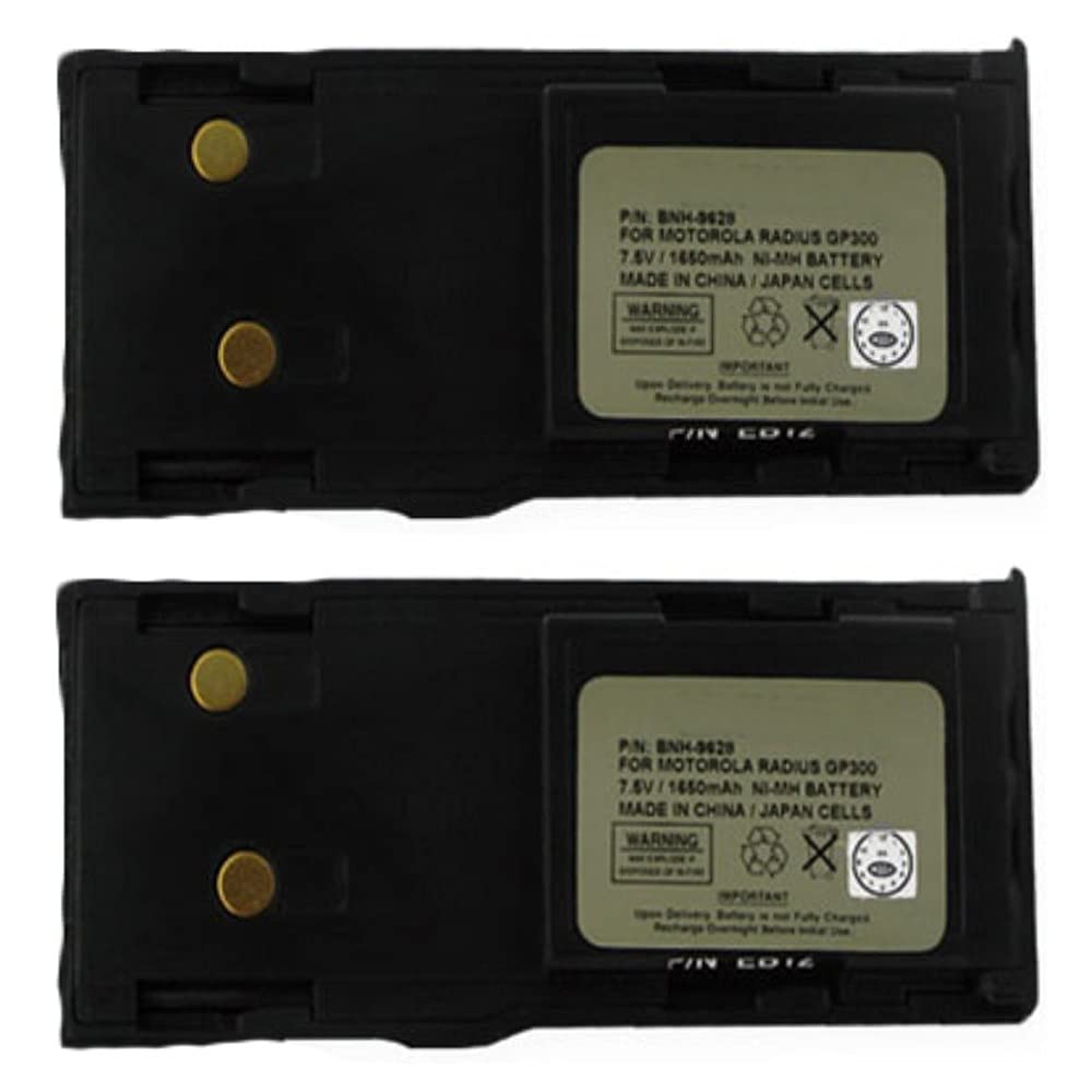 Synergy Digital 2-Way Radio Batteries for Motorola GTX Privacy Plus - Ni-MH 7.5V 1650mAh Rechargeable Battery Pack (2-Pack) - Perfect for Security, Construction & Outdoor Communication