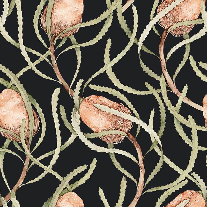 Banksia Brush Wallpaper - Natural Botanical Peel and Stick Wallpaper for Home Decor - Perfect for Living Room, Bedroom, and Office Accent Wall