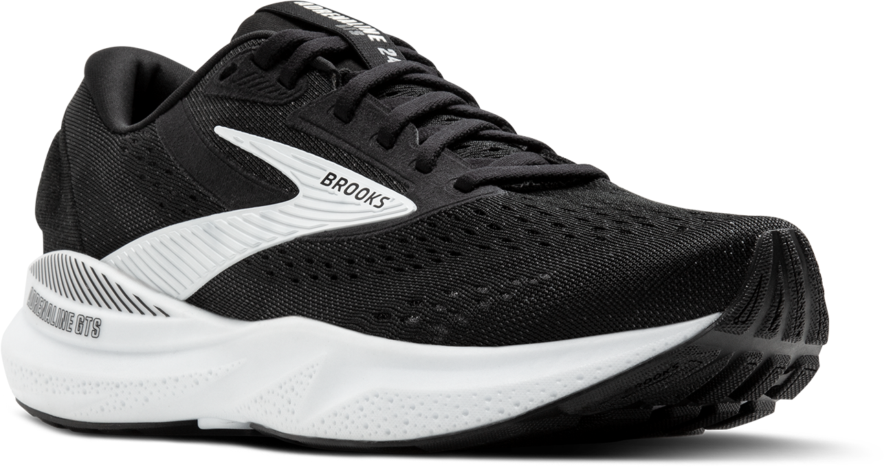 Women's Adrenaline GTS 24 WIDE Running Shoes - Black/White (087) | Supportive & Cushioned Sneakers for Women with Wide Feet | Perfect for Jogging, Gym Workouts & Daily Walking