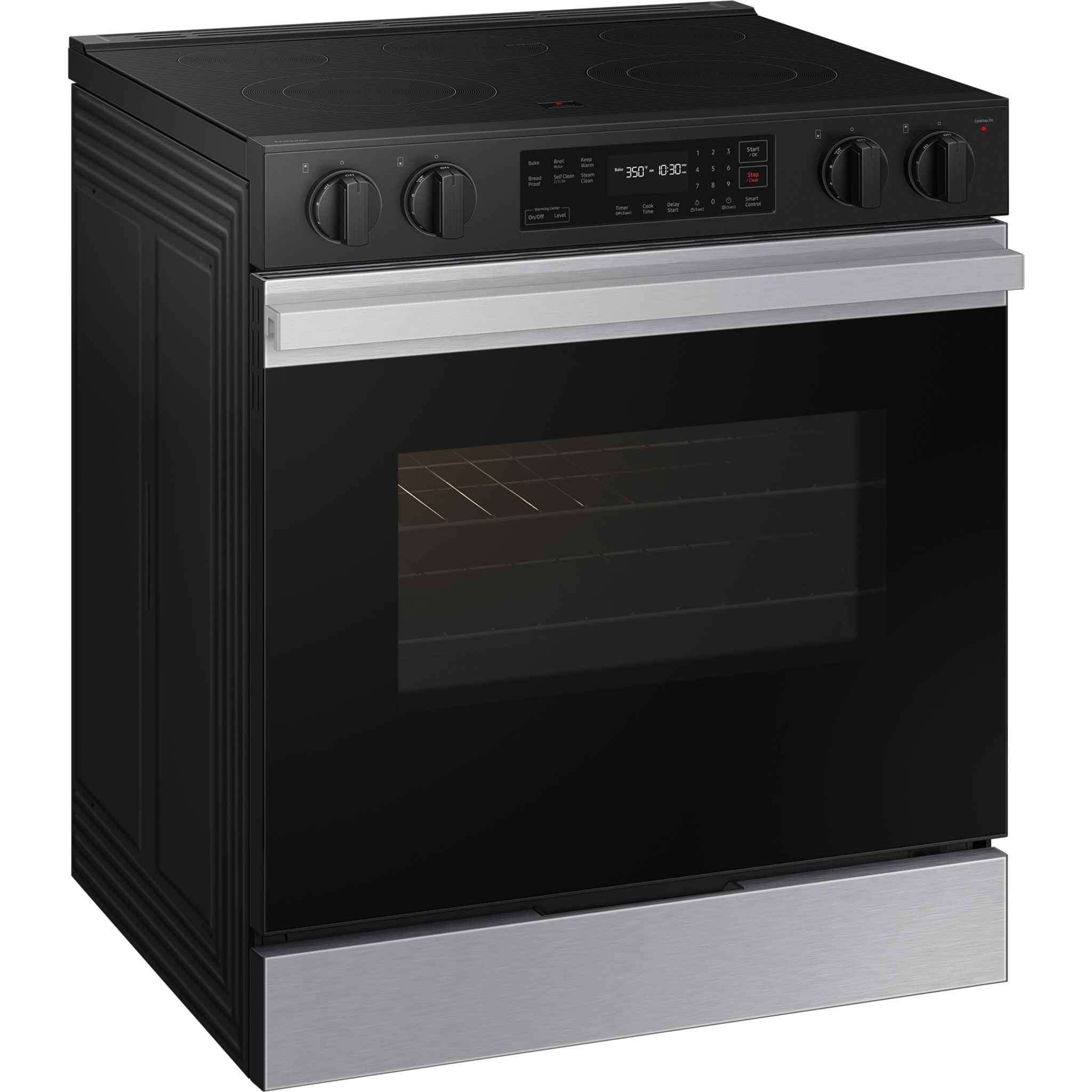 Samsung NSE6DG8100SRAC Slide-In Electric Range - 30 Inch Stainless Steel Smart Oven with Convection Cooking for Modern Kitchens