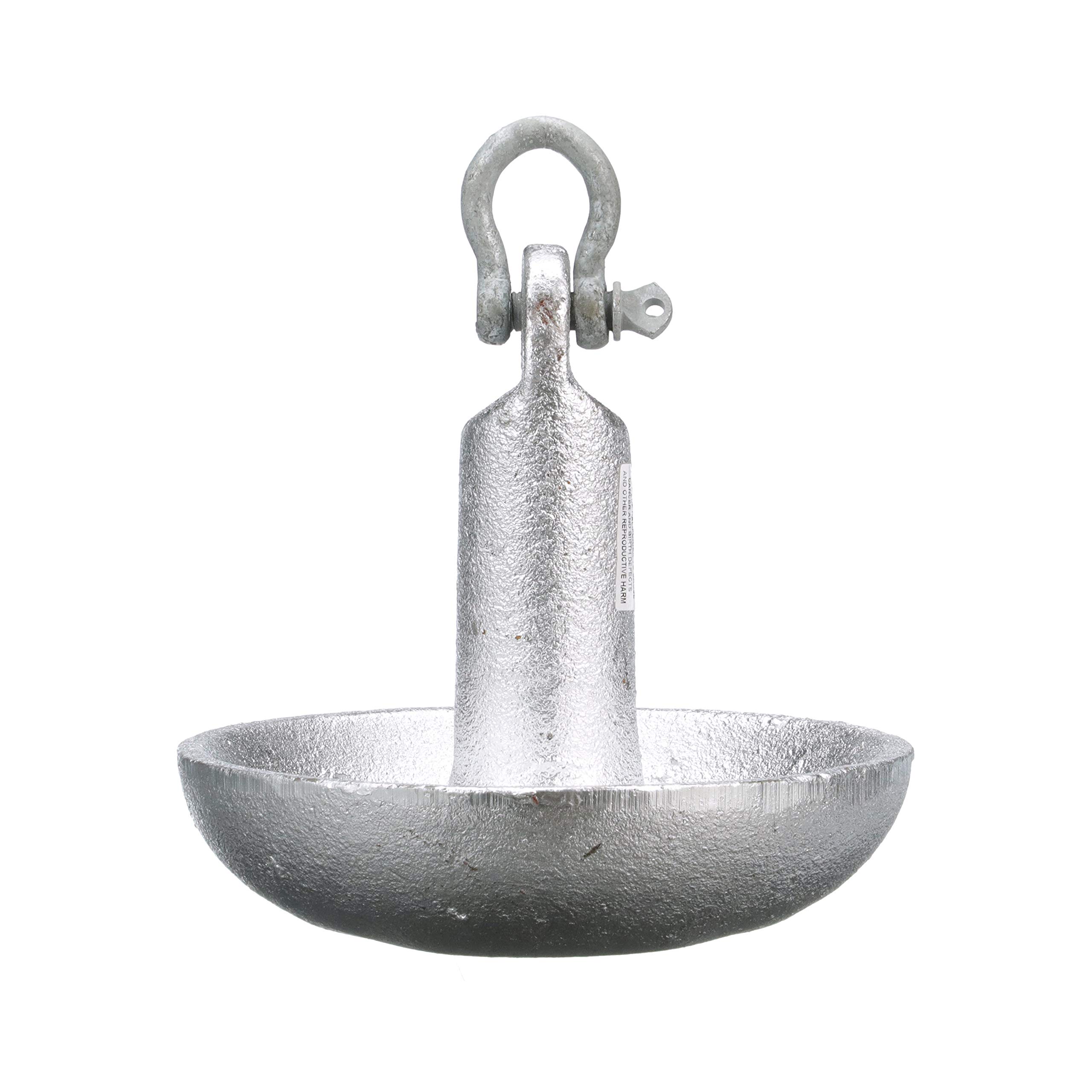 Seachoice Mushroom Anchor - Heavy Duty Cast Iron with Aluminum Silver Paint - Ideal for Boat Mooring, Dock Anchoring & Marine Use