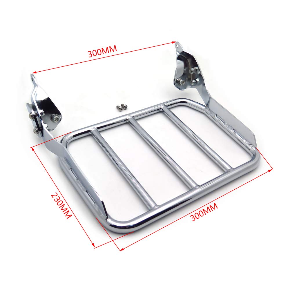 Chrome SMT Sport Luggage Rack for 2018-2020 Harley Davidson Fat Boy & Breakout - Heavy Duty Motorcycle Sissy Bar Accessory - Perfect for Long Rides & Touring