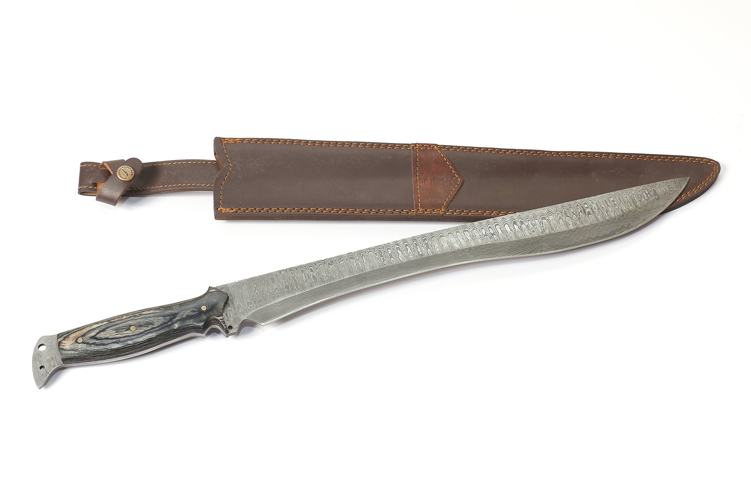 Perkin - Premium Handmade Damascus Steel Hunting Knife with Full Tang - Durable Outdoor Survival Tool for Camping, Hunting & Bushcraft