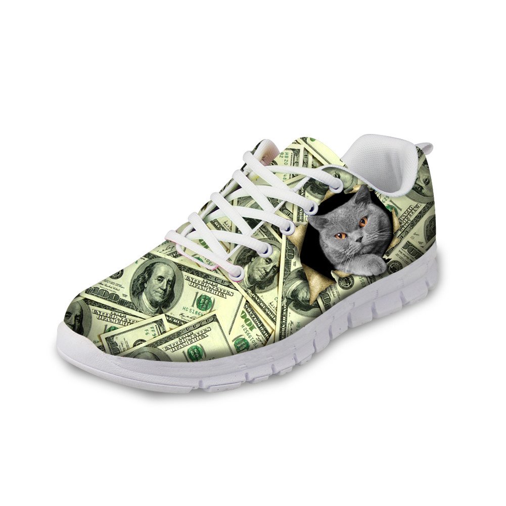 Chaqlin 3D Cat Face Printed Women's Fashion Sneakers - Casual Flat Running Shoes for Women | Perfect for Daily Wear, Gym, and Outdoor Activities