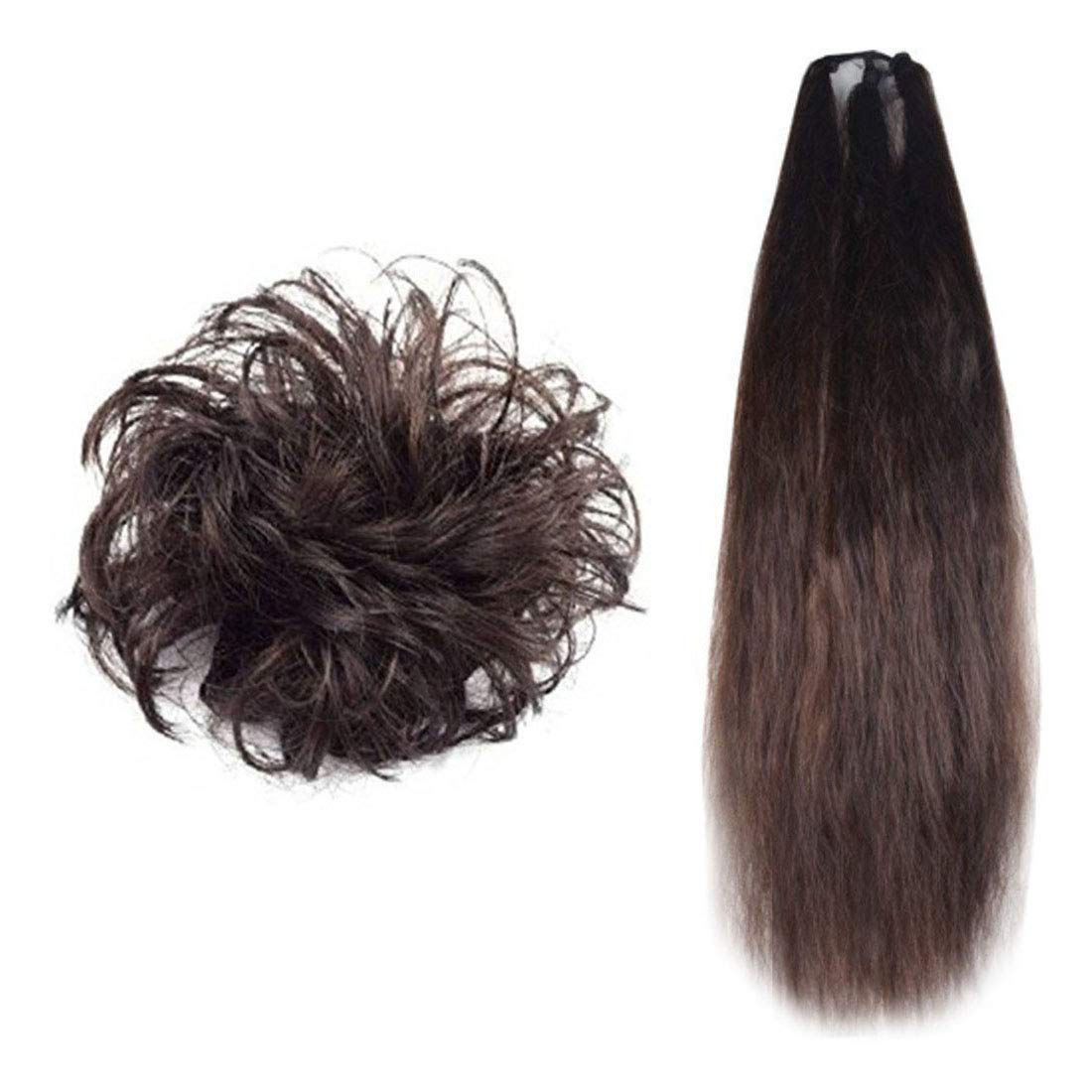 Stylish Brown Hair Rubber Juda Bun & Hair Extension for Women & Girls - Perfect for Bun Hairstyles, Ponytails, and Hair Accessories