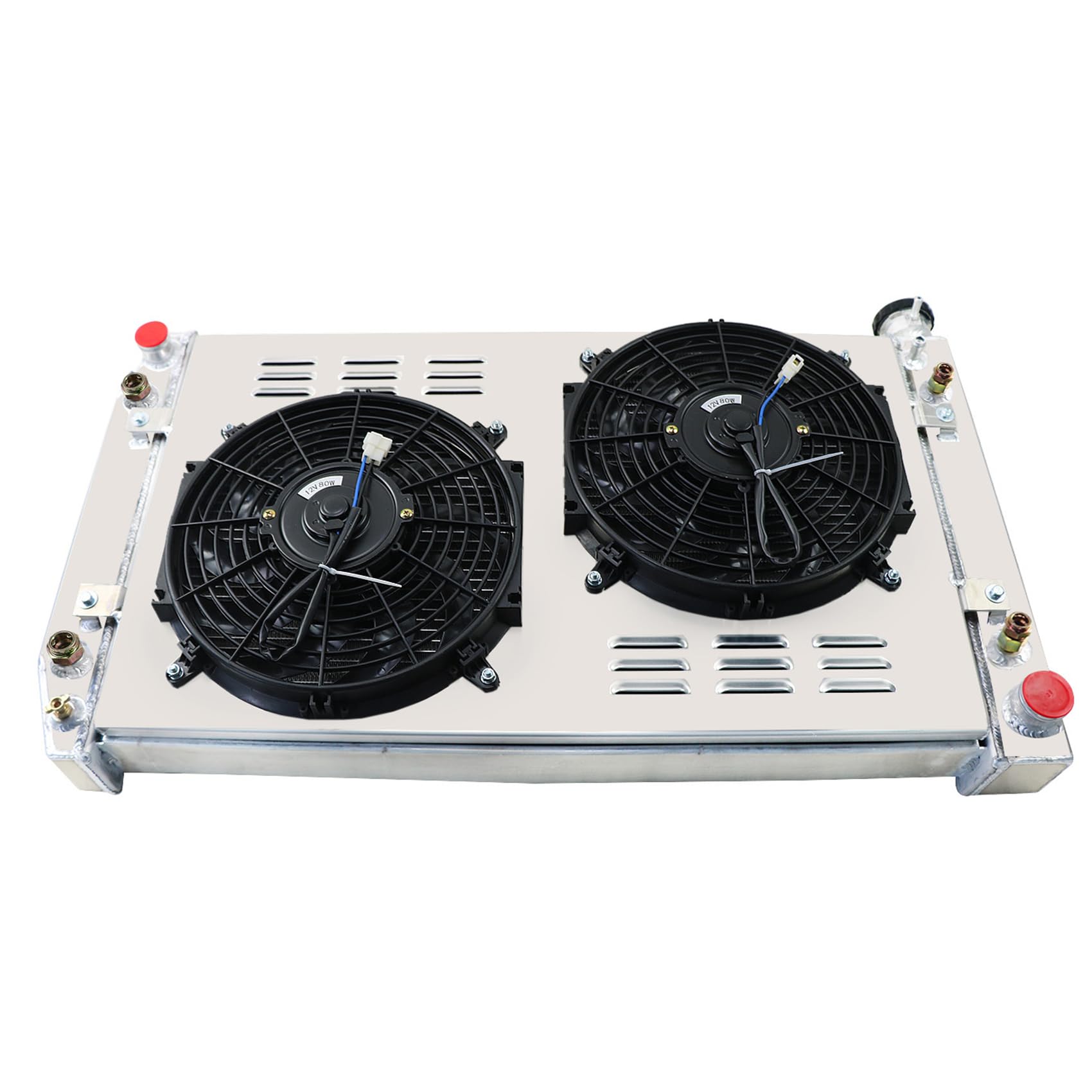 High-Performance Aluminum Radiator for 1988-1999 Chevy & GMC C/K 1500 2500 3500 Trucks - 4.3L 5.0L 5.7L V8 Engine - 3-Row Cooling System with Dual 12