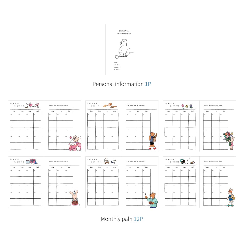 Monolike Happy & Lucky 6-Month Academic Planner - Weekly & Monthly Selfie Diary Organizer for Students & Professionals | Perfect for School, Work & Personal Scheduling