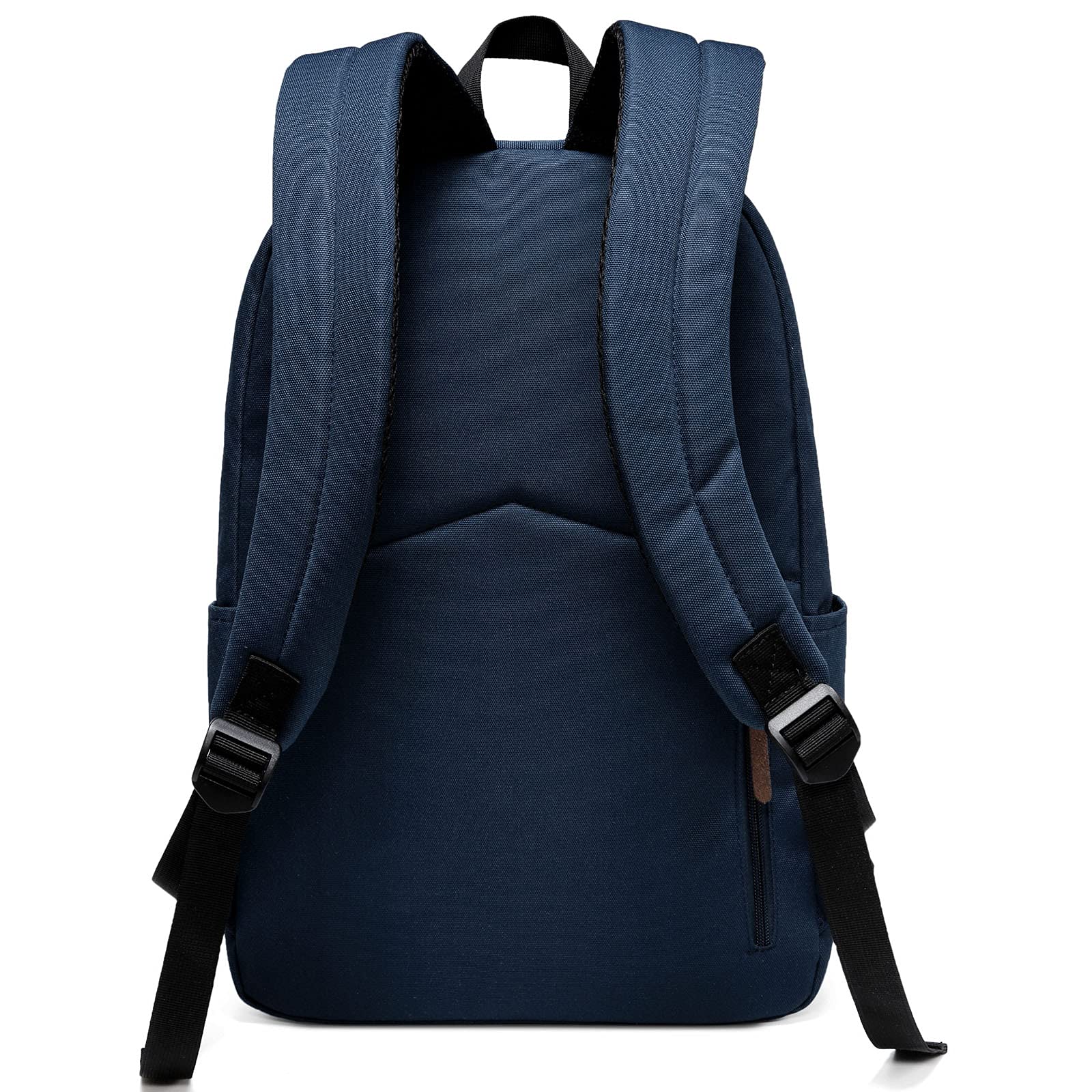 VASCHY Waterproof Lightweight School Backpack for Men & Women - 15.6 Inch Laptop Backpack with Padded Sleeve - Navy Blue College Backpack for Travel, Work & Daily Commute