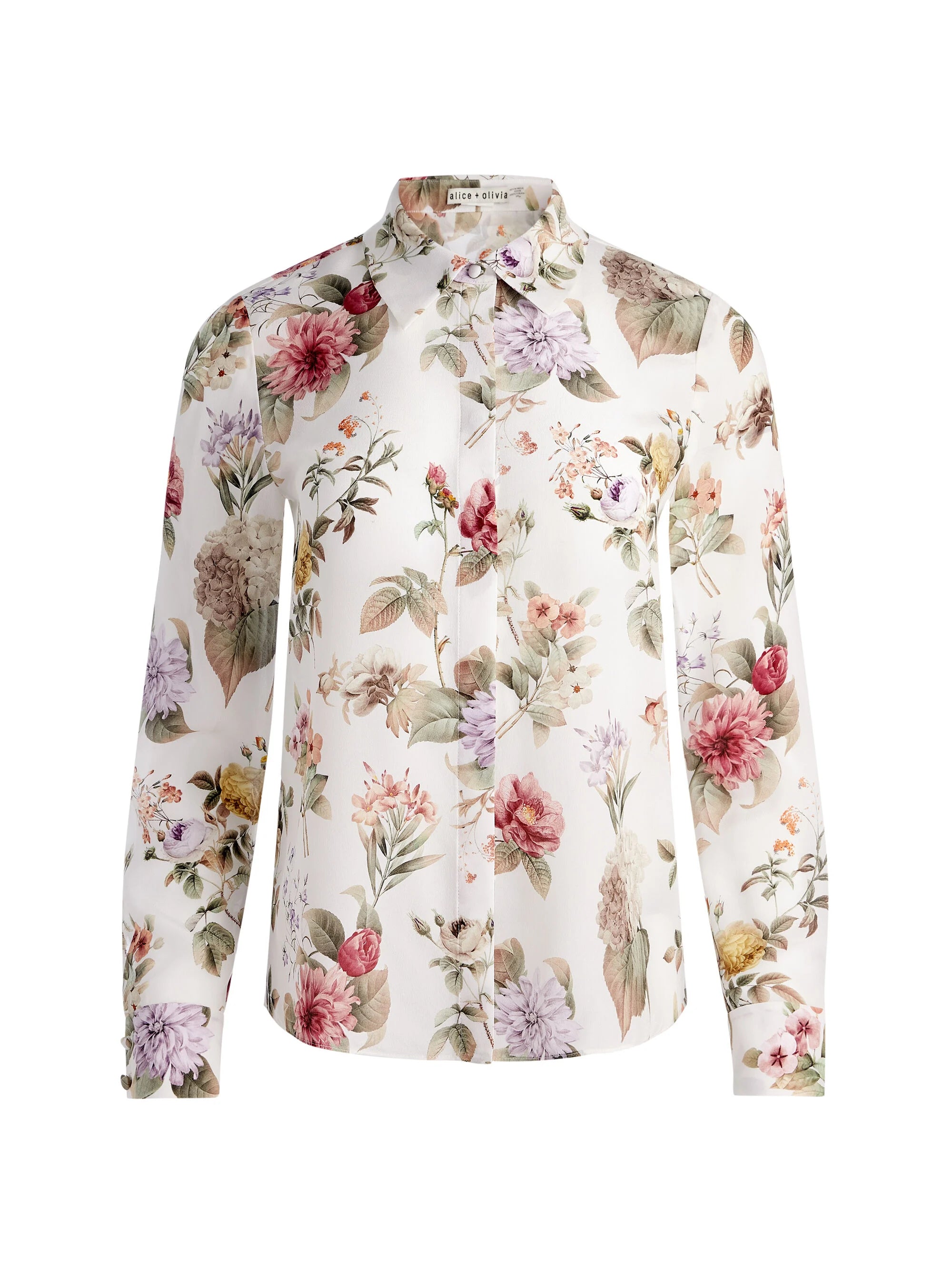 Alice & Olivia Willa Silk Blouse - Women's Elegant Satin Shirt for Work, Party & Special Occasions