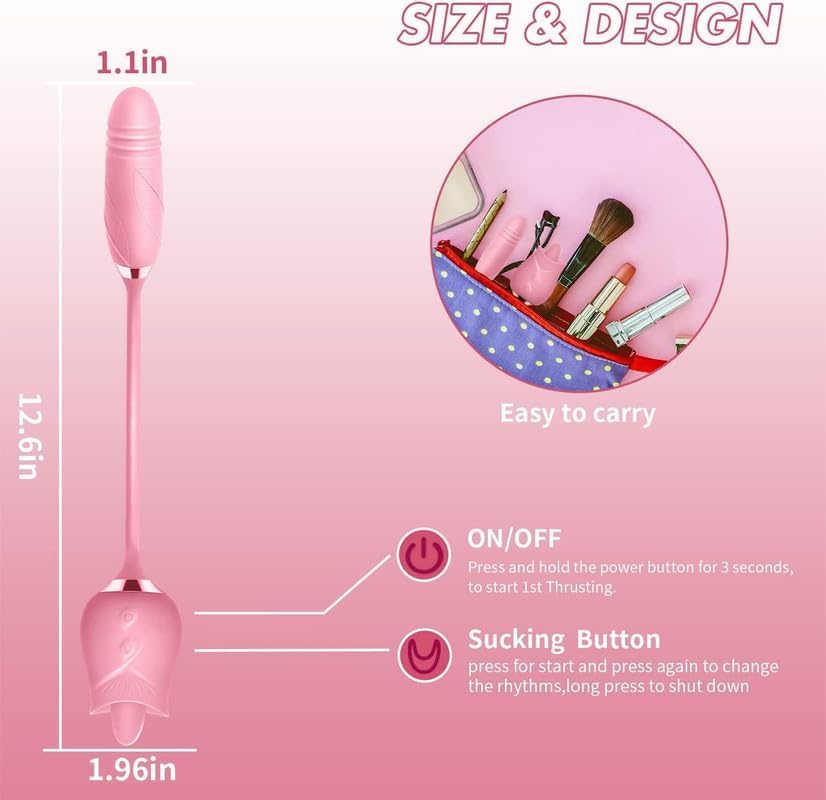 10-Speed Electric Rose Sucker for Women - Waterproof Automatic Adult Toy with Tongue Stimulation, Quiet & Discreet - Perfect for Valentine's Day Gifts & Couples Play (Model S1426)