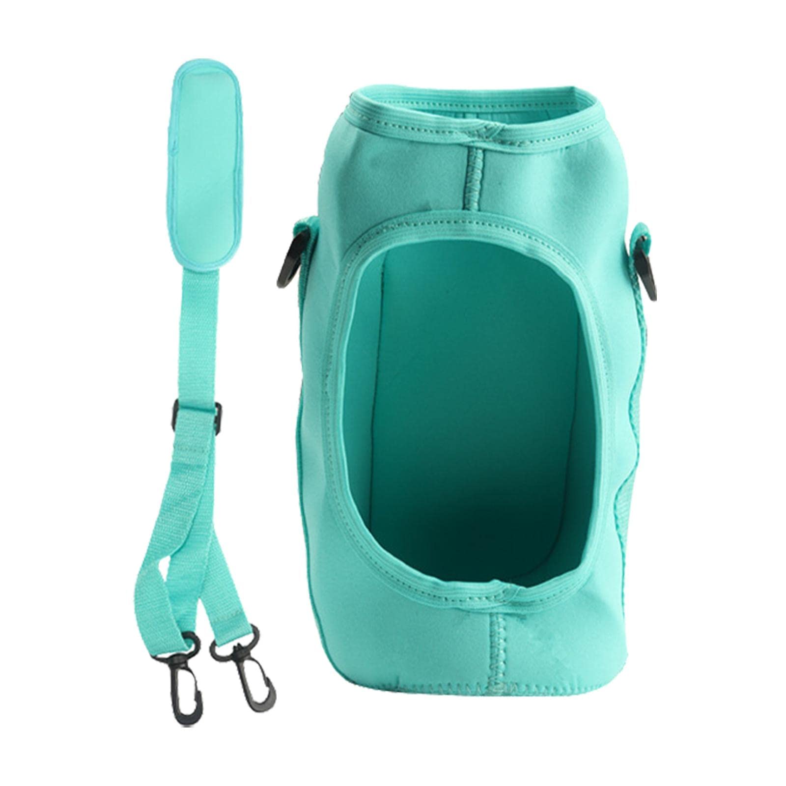 SM SunniMix Insulated Water Bottle Carrier Bag - Adjustable Shoulder Strap Neoprene Sleeve with 2 Pockets | Portable Bottle Pouch Holder for Hiking, Gym & Travel | Green