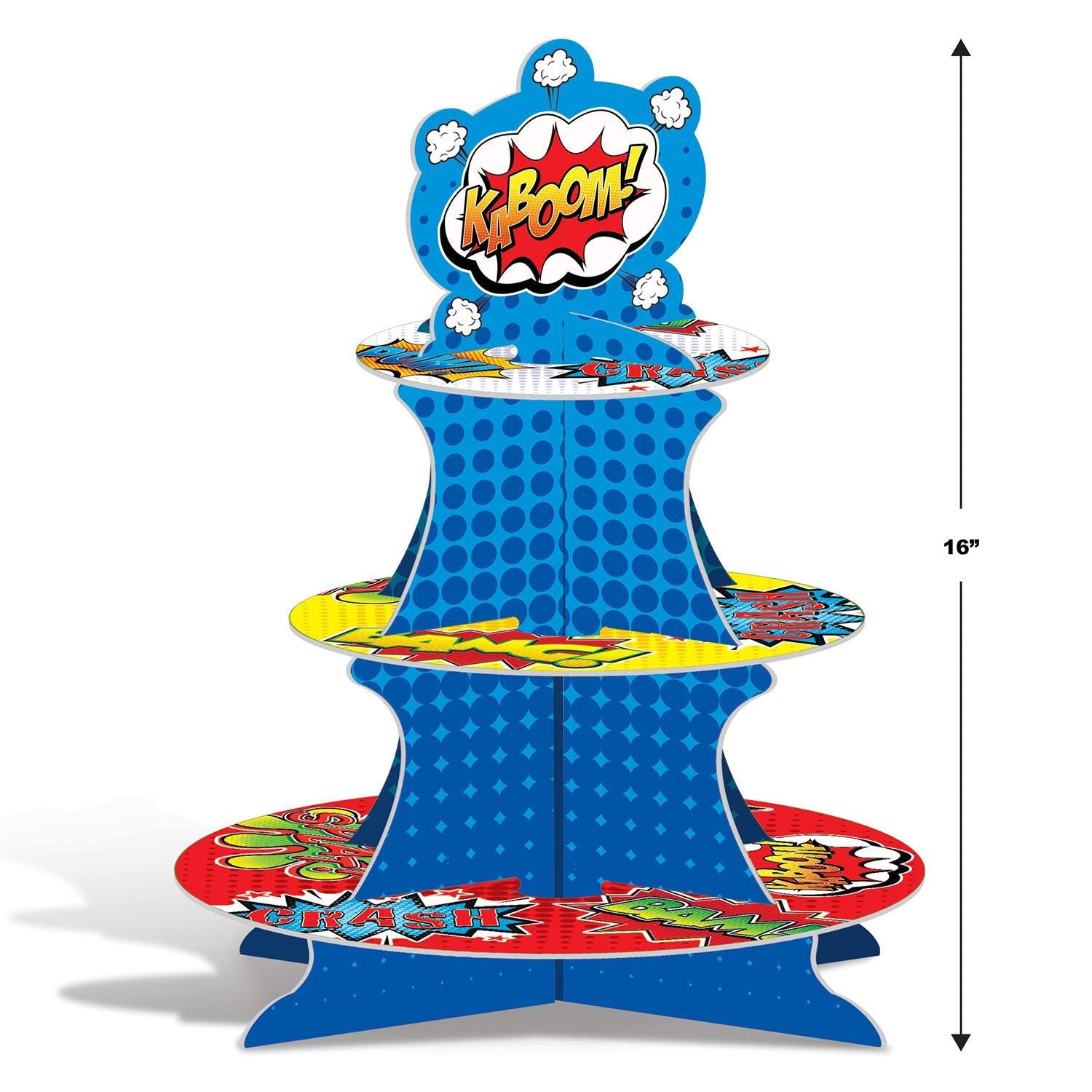 12 Pack Beistle Hero Party Cupcake Stand - Durable Plastic Tiered Dessert Display for Birthday, Baby Shower & Wedding Celebrations - Perfect for Cupcakes, Cookies & Treats