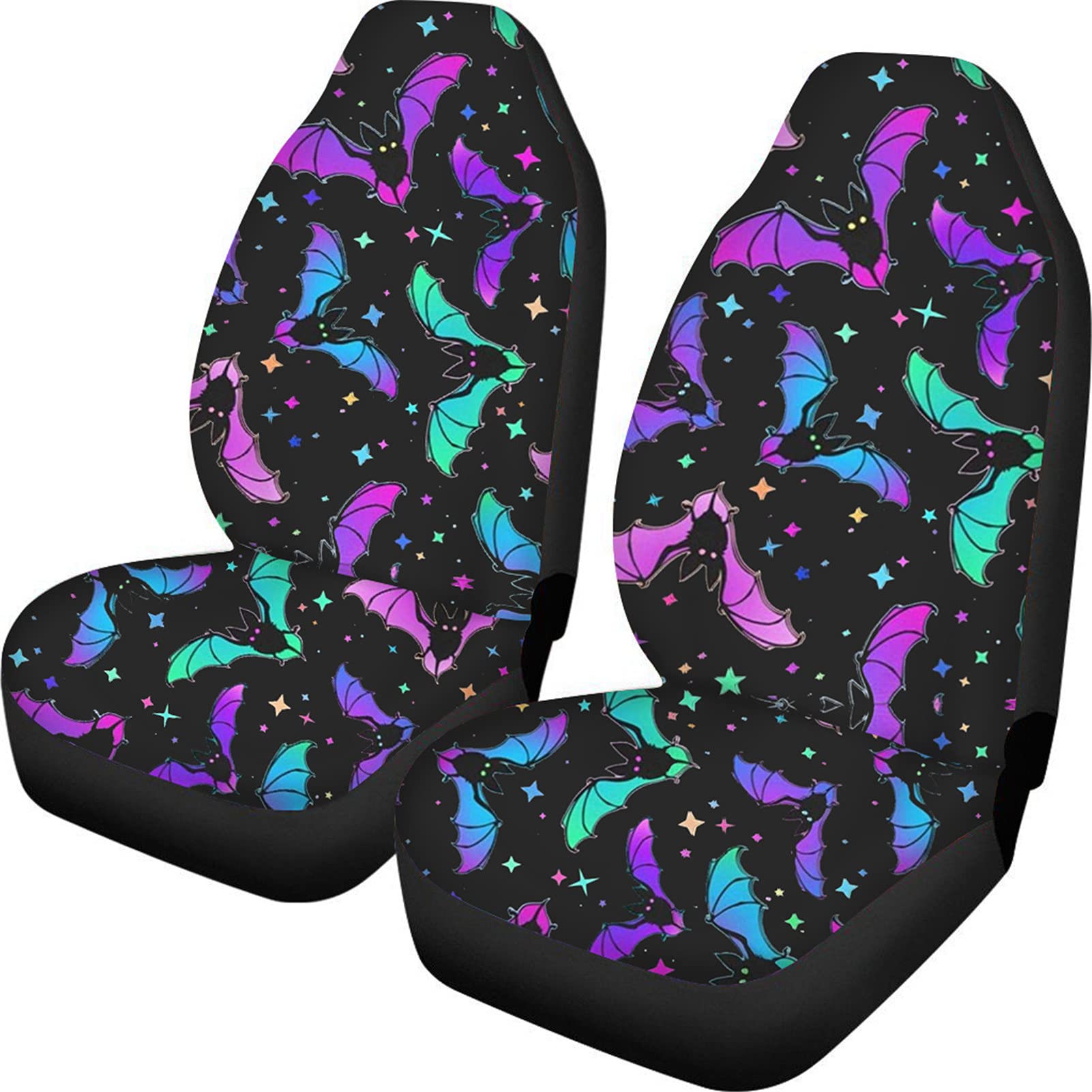 Purple Bat Car Seat Cover Protector - Universal Fit for SUV, Van, Truck Front Seats - Waterproof & Non-Slip Driver & Passenger Seat Covers - Perfect for Men & Women - Great for Road Trips, Commuting & Pet Protection