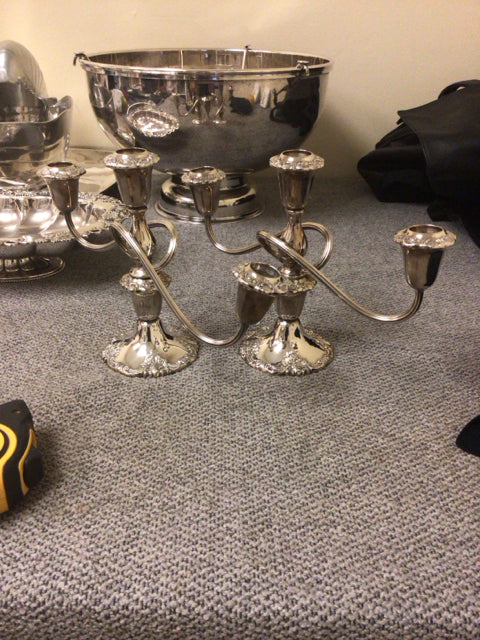 Elegant Silver-Plated Candle Holders Set of 2 - Vintage Home Decor for Dining Table, Wedding Centerpiece & Romantic Ambiance Lighting