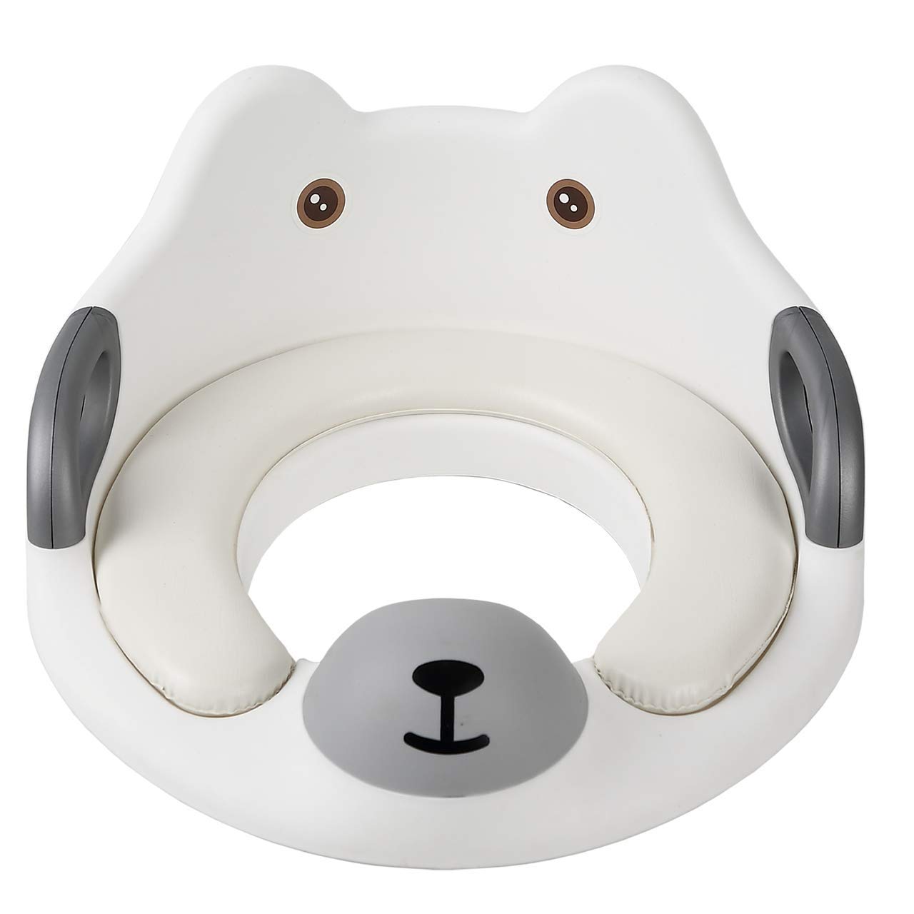 **Non-Slip Toddler Potty Training Seat with Anti-Splash Guard & Handles - Unisex Toilet Assistant Ring for Kids - Secure Backrest for Extra Safety (White) - Perfect for Home, Travel & Daycare Potty Training**