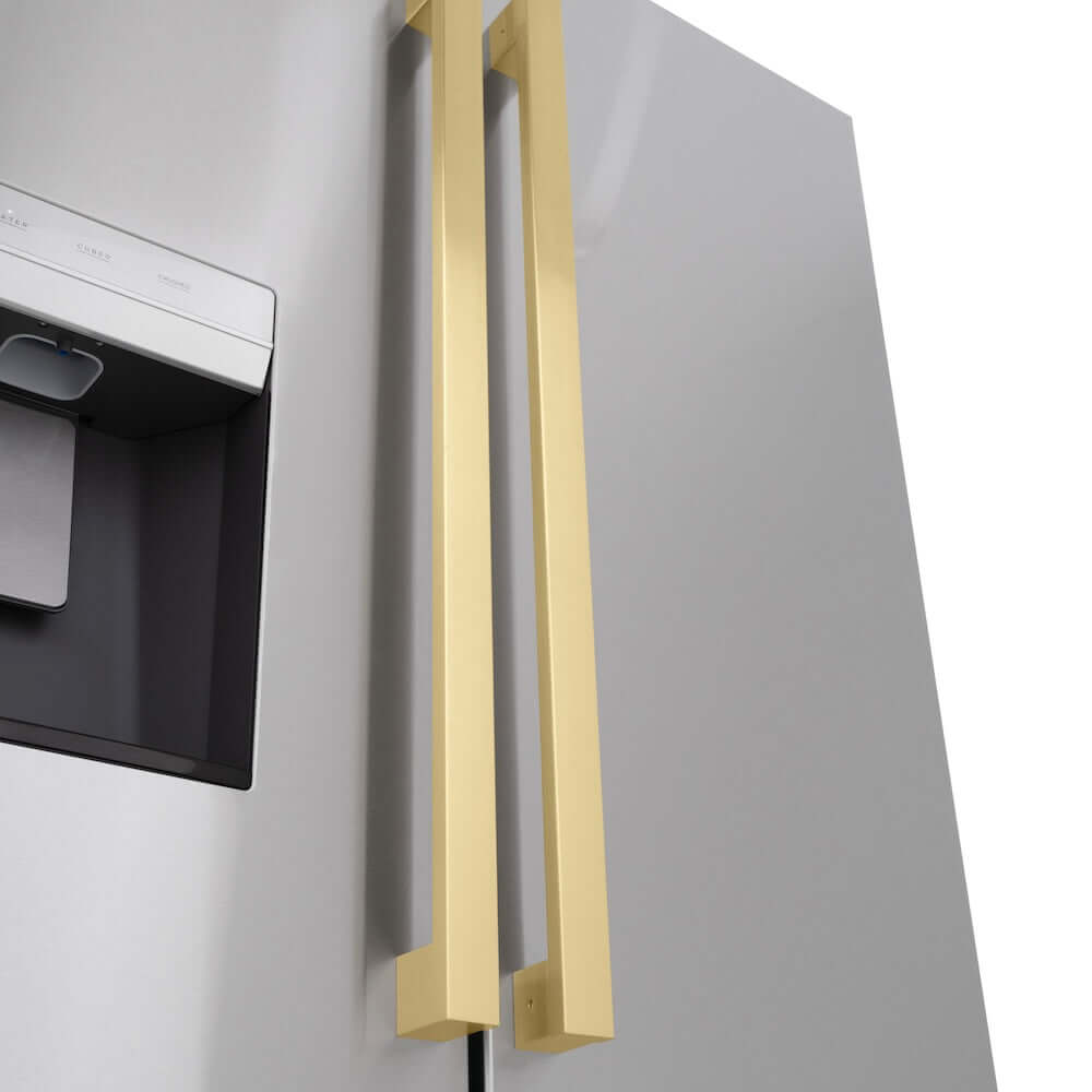ZLINE Autograph Edition Modern Refrigerator Handles - Set of 4 for Counter Depth & Standard Depth Fridges - Stainless Steel & Color Options (RFMHZ F 36) - Perfect for Kitchen Upgrades & Appliance Renovations