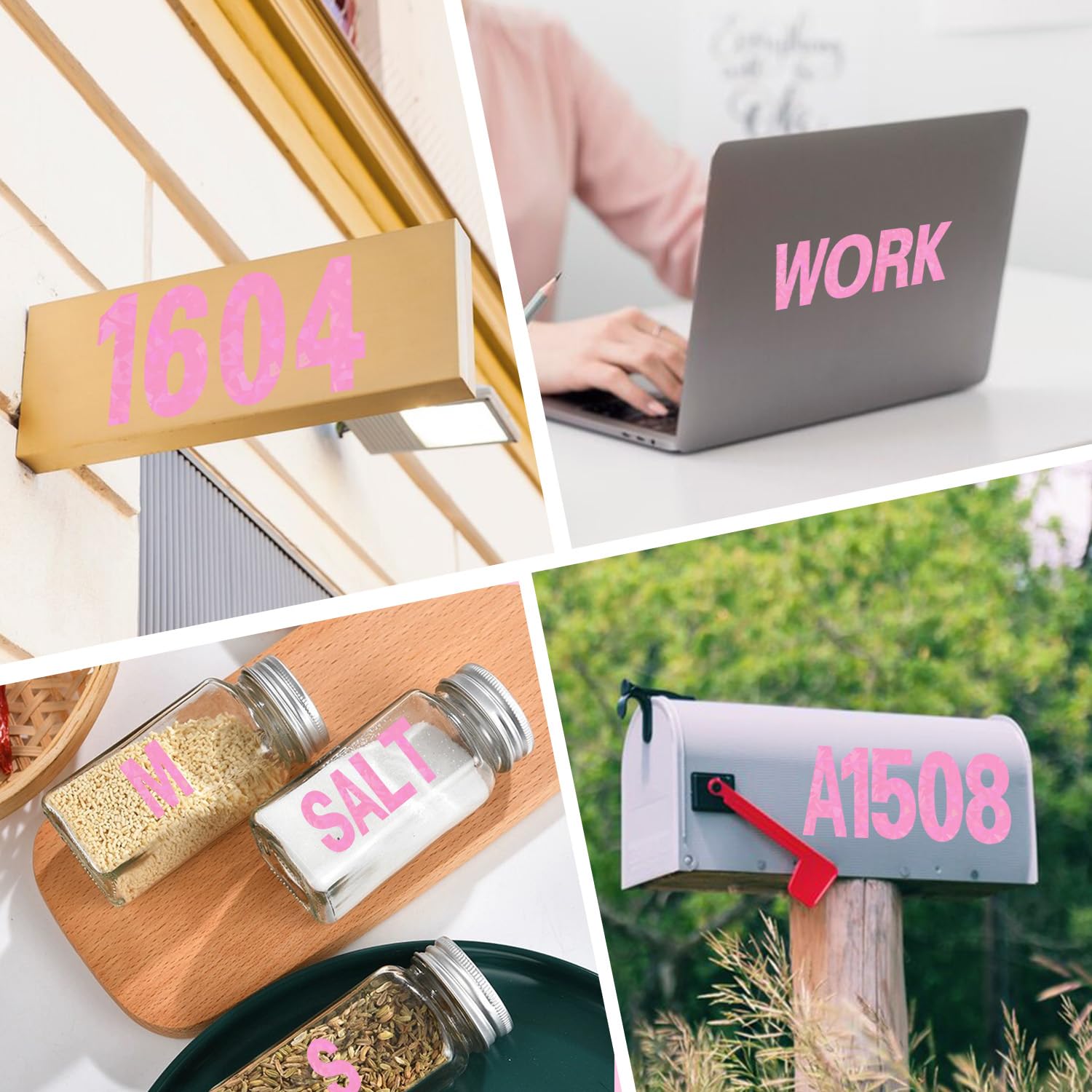 Pink Self-Adhesive Vinyl Alphabet Letter Stickers - 2 Inch, 8 Sheets - Perfect for Mailbox Numbers, DIY Arts & Crafts, Outdoor Signs, Posters, Doors, Cars & Trucks - Waterproof & Durable for Indoor & Outdoor Use