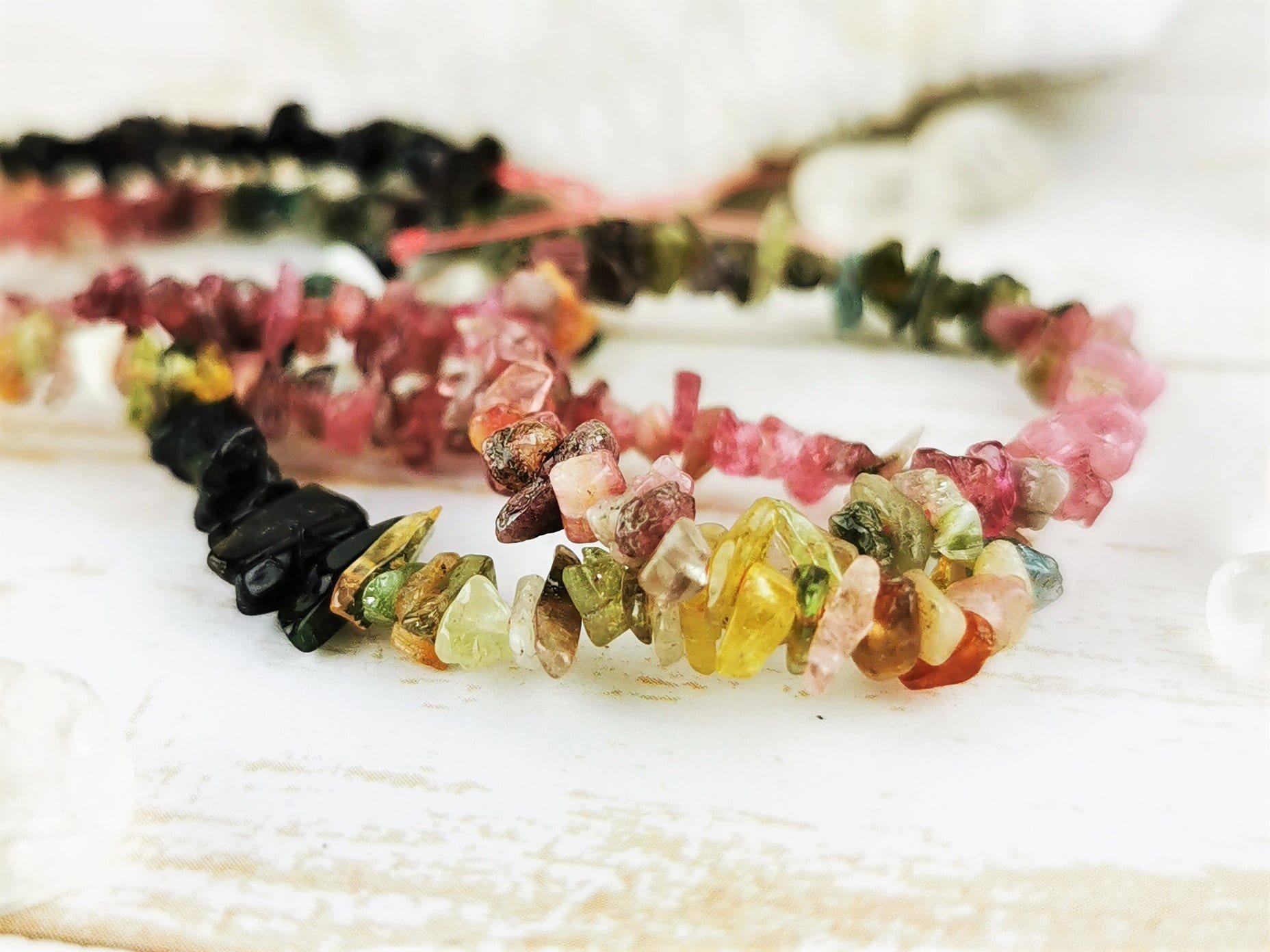 Natural Bi-Colored Tourmaline Chip Beads for Jewelry Making - DIY Bracelets, Necklaces & Healing Crystal Crafts
