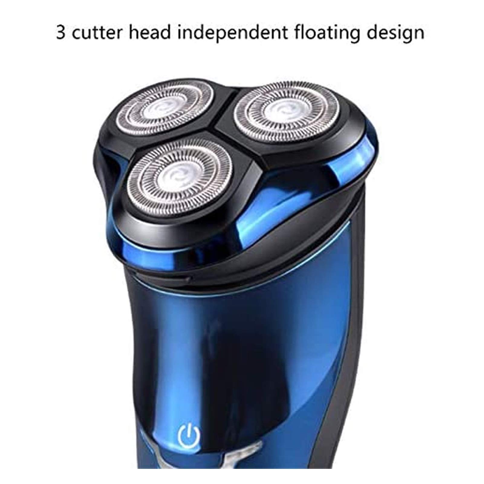 Premium Electric Shaver for Men - 3D Rotary Wet/Dry Waterproof Cordless Razor with Pop-up Trimmer | Rechargeable Shaving System for Smooth Shave | Ideal for Travel, Gym & Daily Grooming - Blue