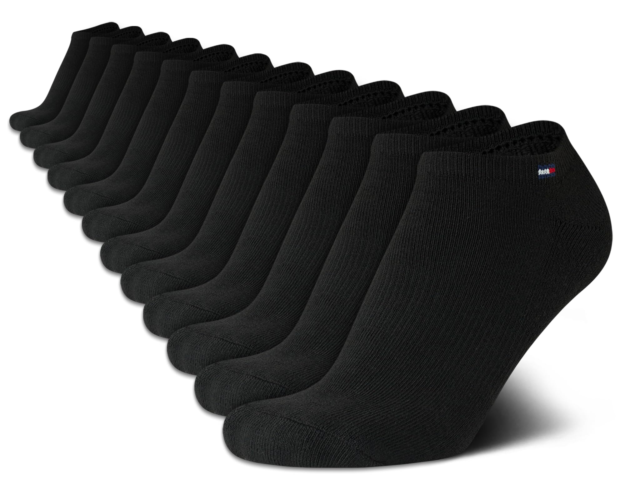 Tommy Hilfiger Women's No Show Socks 12-Pack - Soft Stretch Athletic Ankle Socks for Running, Workout & Casual Wear - Breathable Low-Cut Socks for Women's Shoes