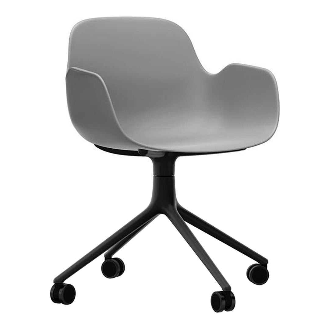 Modern Form Armchair with 4-Wheel Swivel Base - Ergonomic Office Chair for Home & Workspace - Perfect for Desks, Living Rooms, and Study Areas