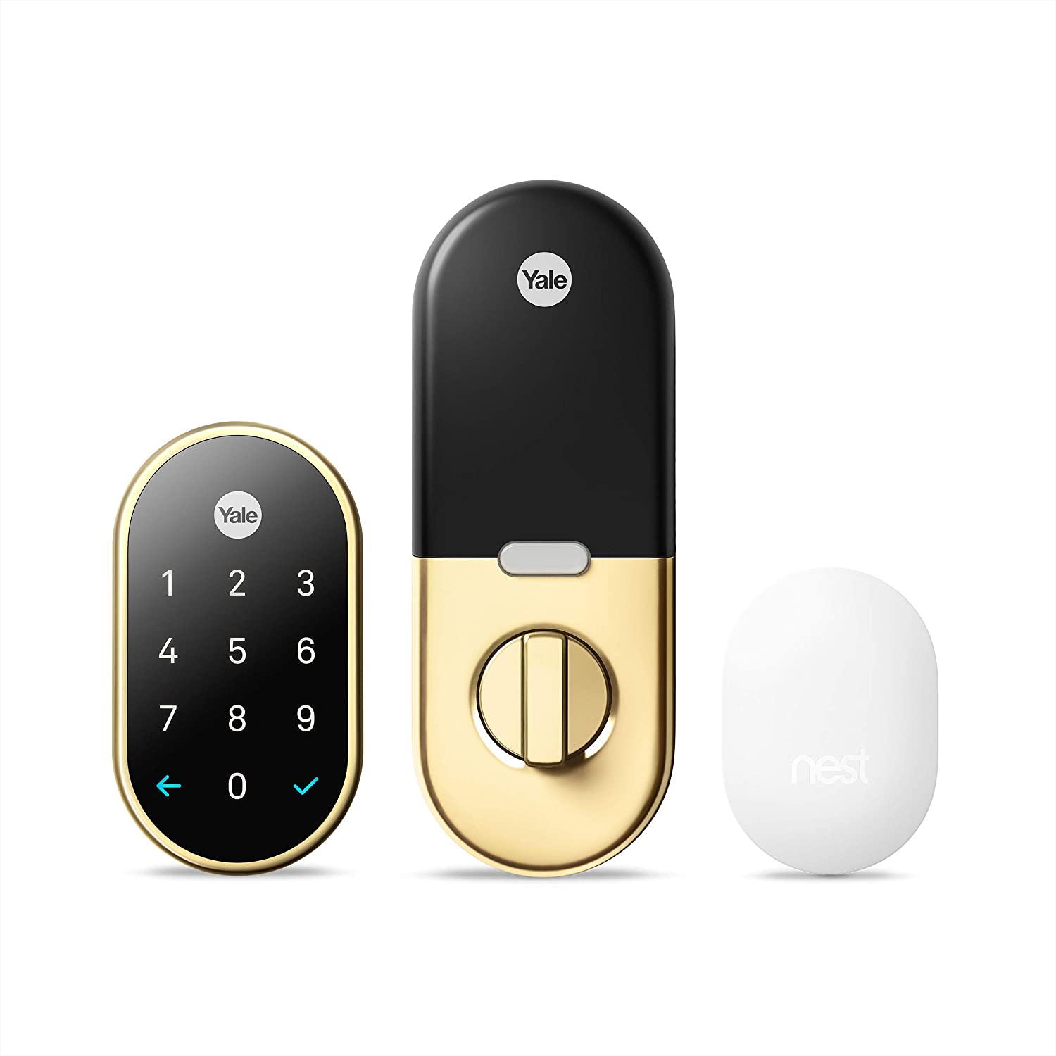 Google Nest x Yale Smart Lock with Nest Connect - Brass Finish | Works with Google Assistant | Renewed Like New | Secure Your Home with Keyless Entry & Remote Access