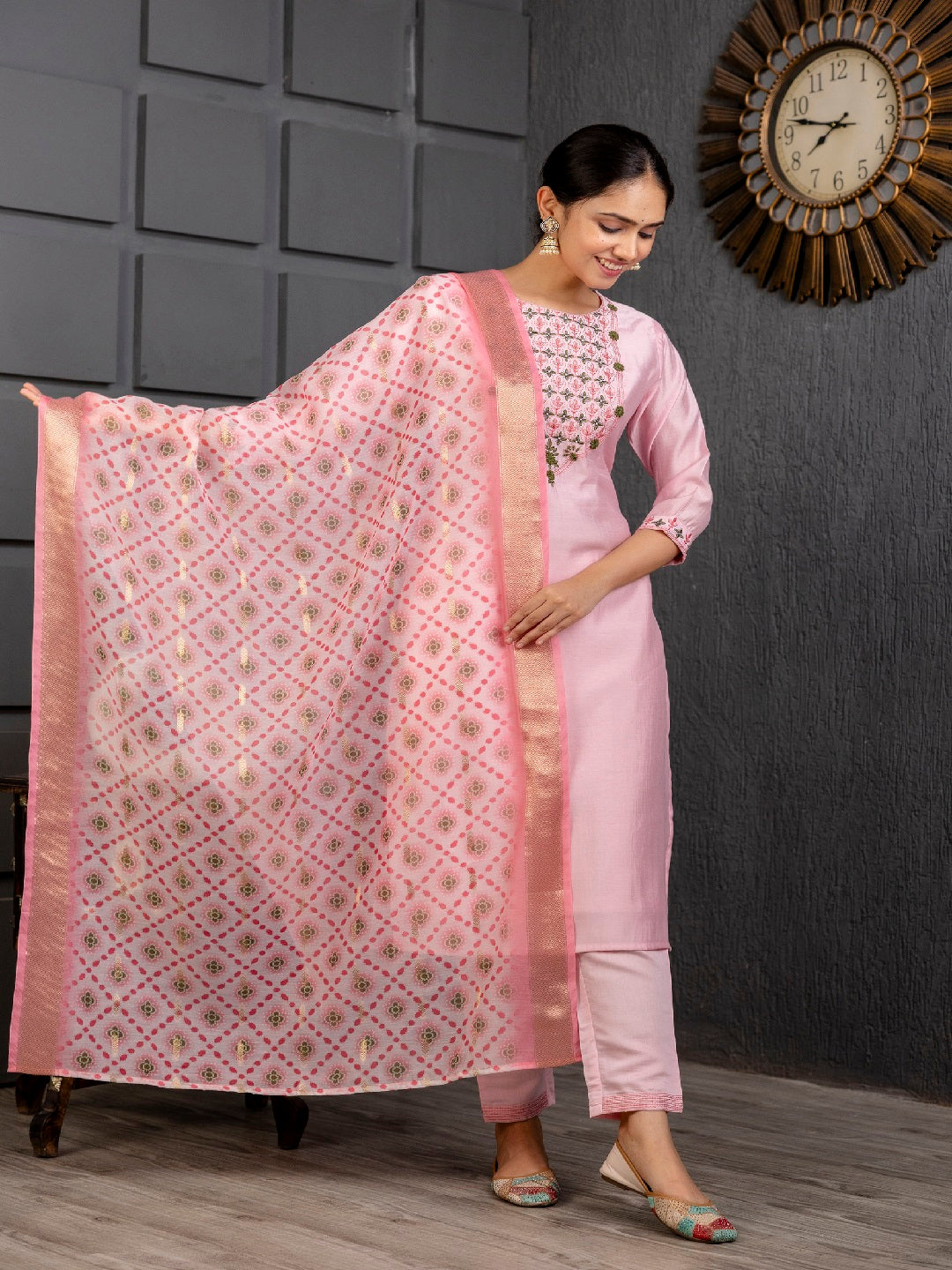 Elegant Baby Pink Designer Ready-Made Pant Suit with Embroidery Work - Perfect for Weddings, Parties & Special Occasions