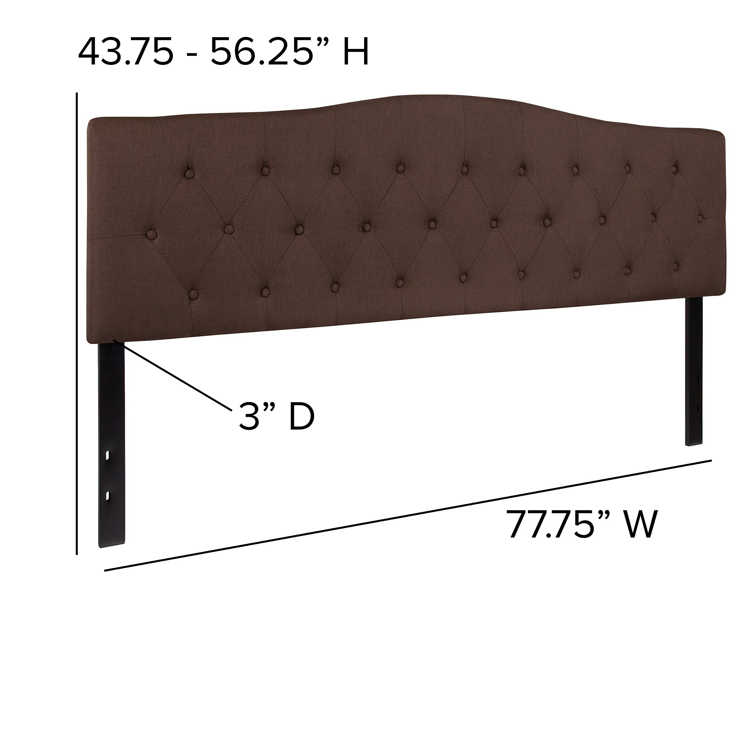 Flash Furniture Cambridge Tufted Upholstered King Size Headboard - Dark Brown Fabric Upholstery - Perfect for Master Bedroom, Guest Room & Luxury Hotel Decor