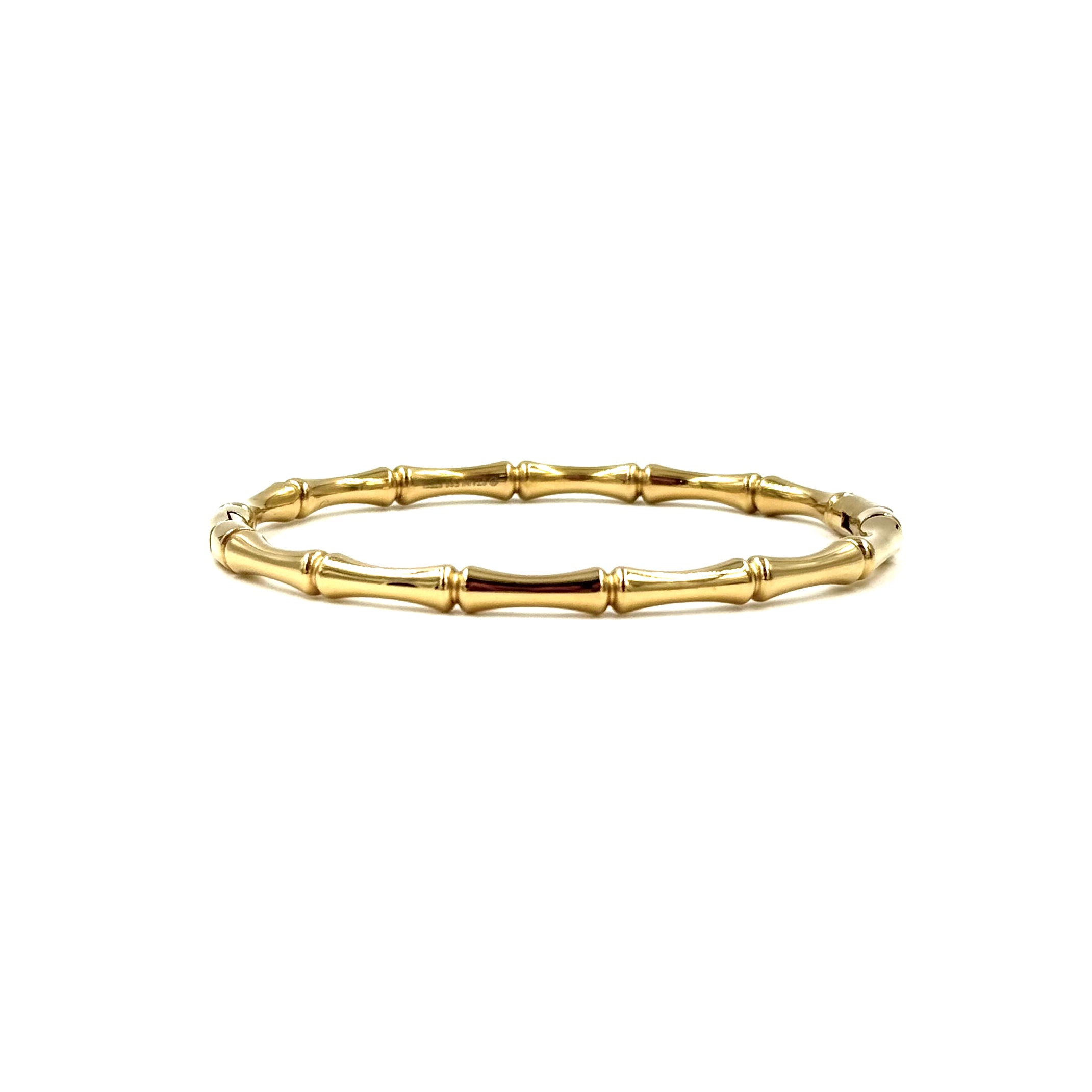 Ashley Gold Stainless Steel Closed Bamboo Design Bangle Bracelet for Women - Elegant Fashion Jewelry Gift for Birthday, Anniversary & Special Occasions