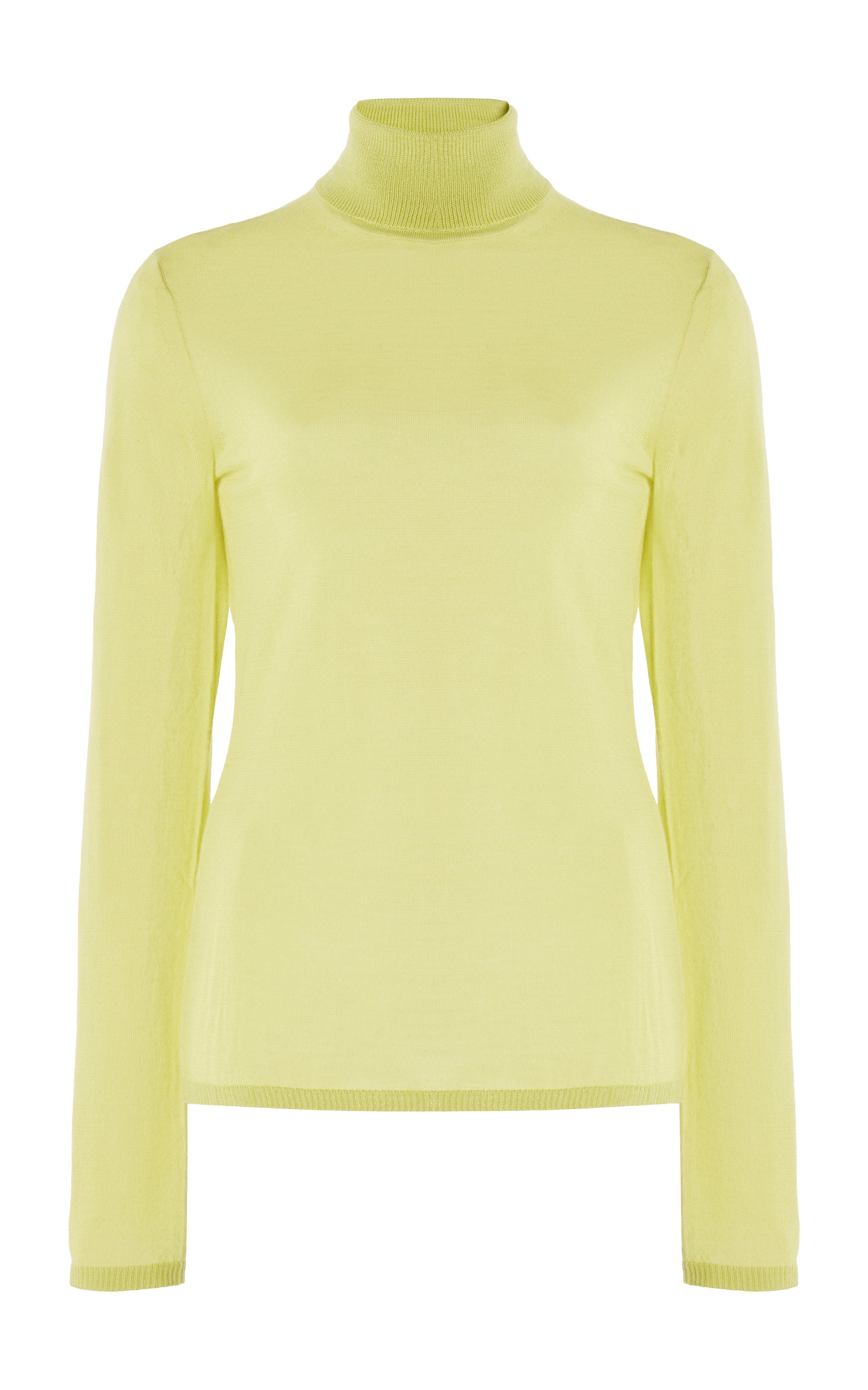 Lime Adamite Cashmere Silk Costa Knit Turtleneck Sweater - Soft & Luxurious Women's Winter Pullover for Office, Date Night & Holiday Gatherings