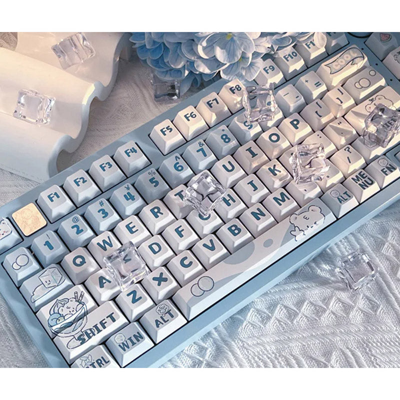 ACGAM Ice Bear Keycap Set - Cherry Profile 137 Keys for Mechanical Keyboard - Perfect for Gaming, Typing & Office Work
